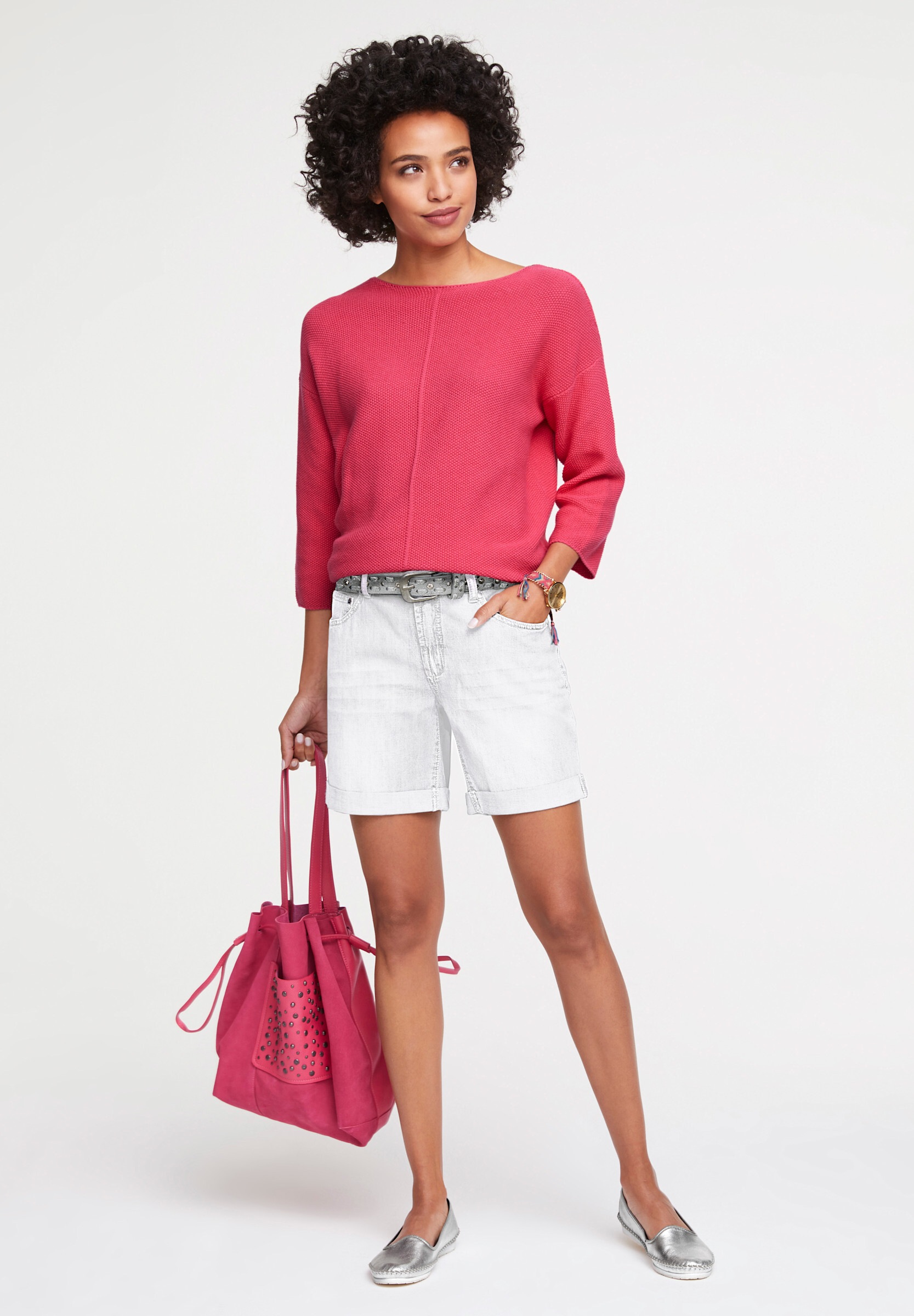 heine Longpullover »Oversized Pullover Strickpullover mit Effekt-Strick«