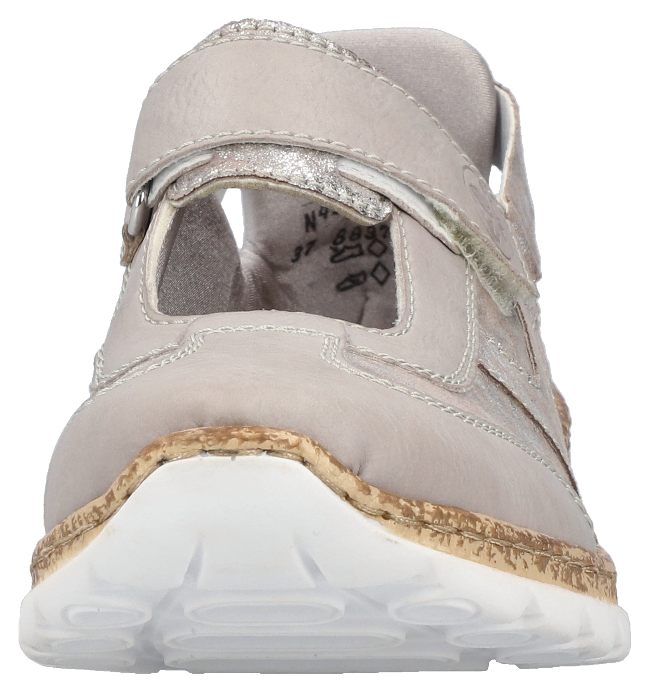 Rieker Klettschuh, Slipper, Halbschuh, Freizeitschuh, Sneaker, Keilabsatz in Korkoptik