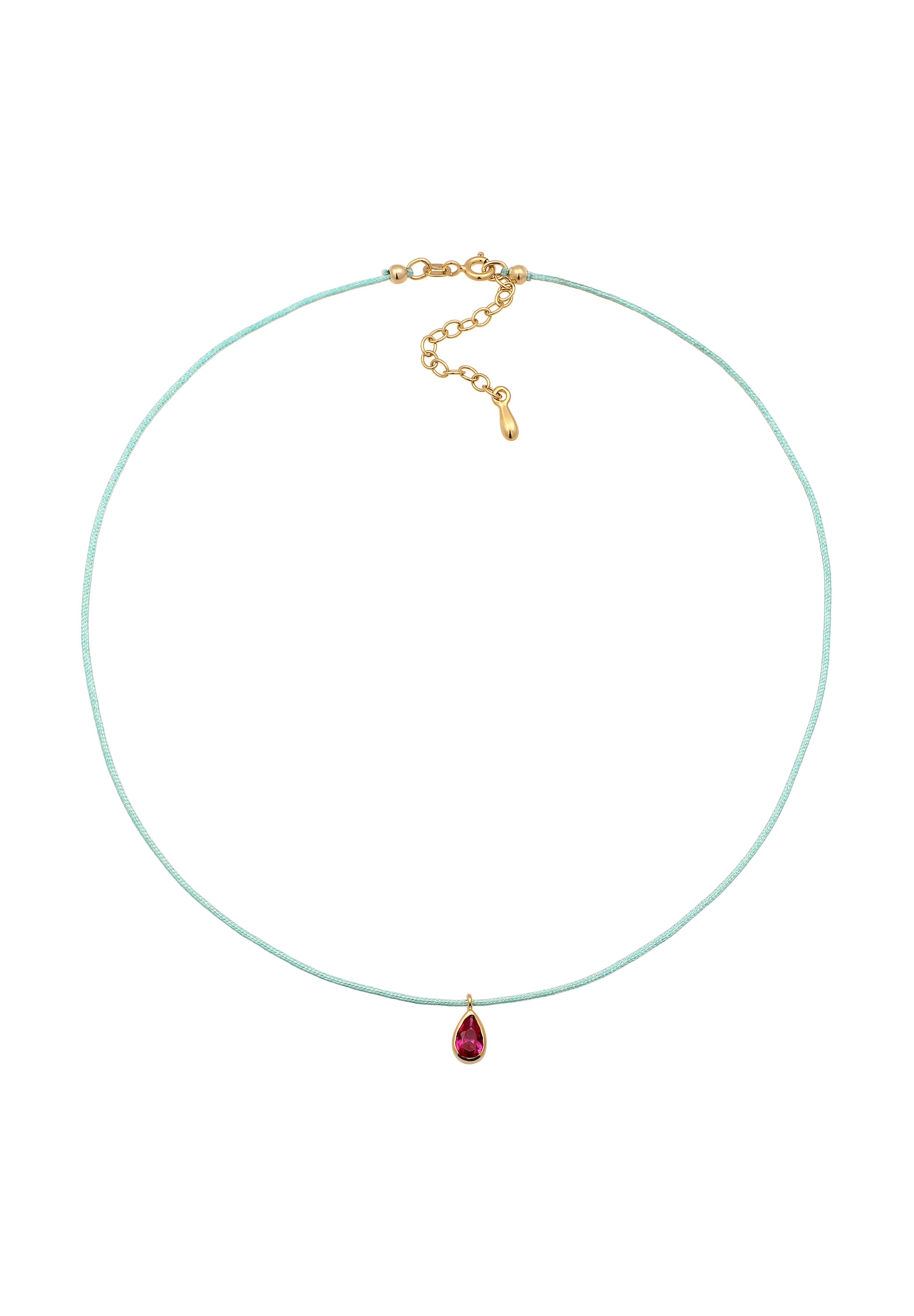 Elli Choker »Halskette Choker Tropfen Synthetischer Rubin 925 Sterling Silber vergoldet«