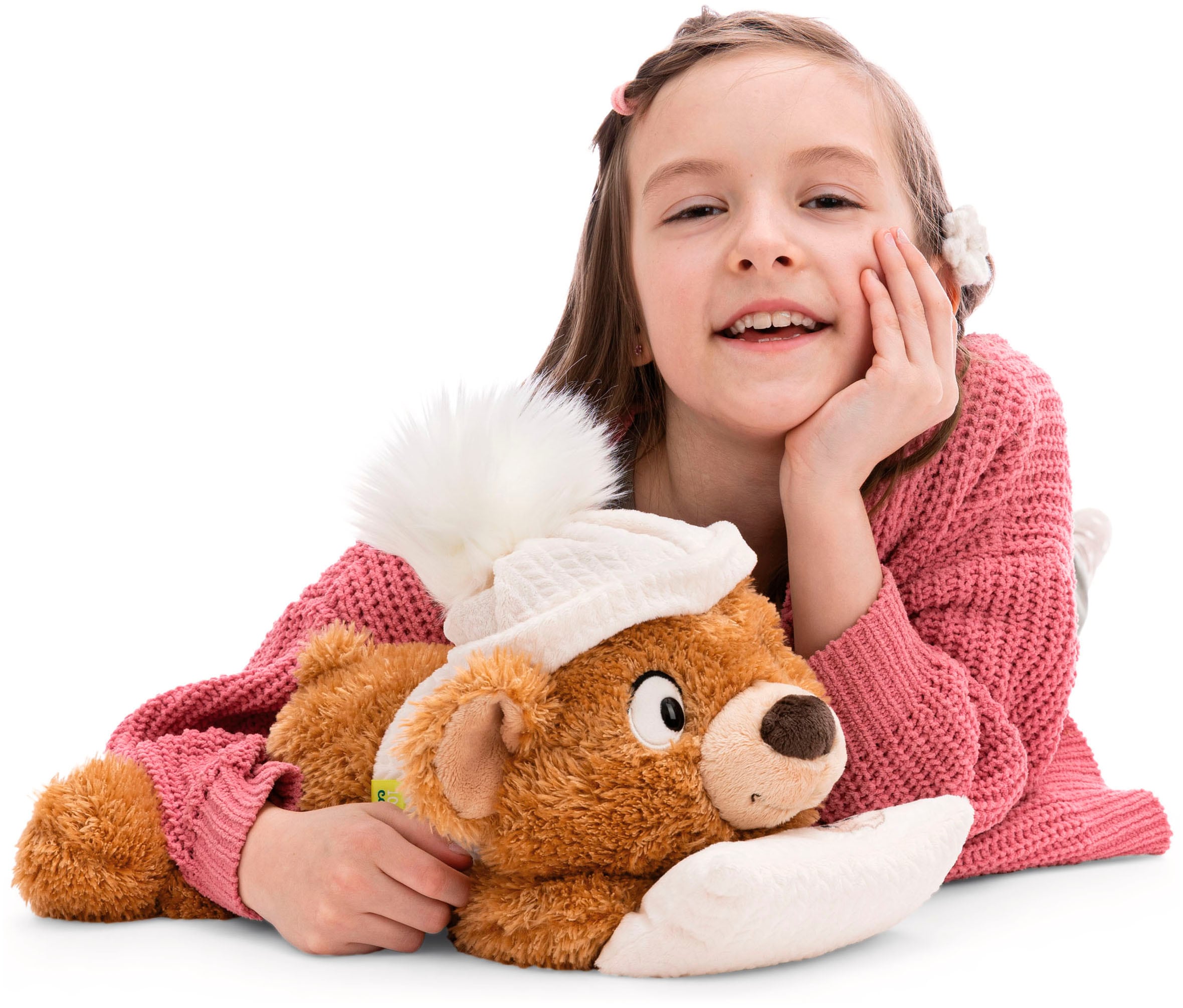 Nici Kuscheltier »Winter, Bär Capiccino mit Kissen 35cm liegend«
