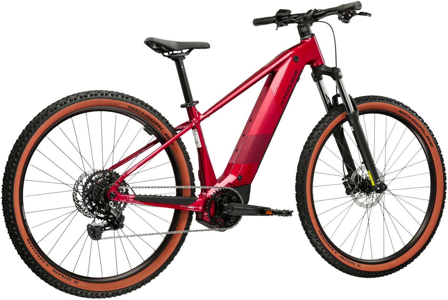 Kross »Influx Hybrid 2.0 16,7Ah / 600 Wh 29 Zoll rot 9 Gänge 2026« 9 Gang Shimano CUES U4000 Schaltwerk Kettenschaltung Mittelmotor 250 W