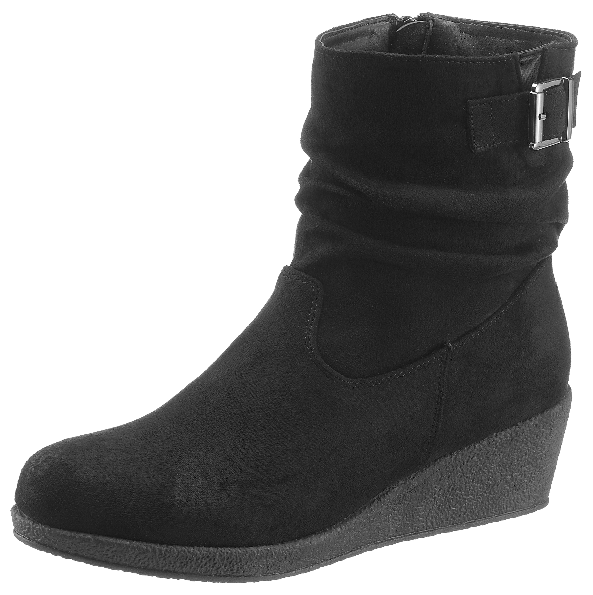 Aniston SHOES Keilstiefelette, Keilboots, Casual-Stiefelette mit slouchy Schaft - NEUE KOLLEKTION