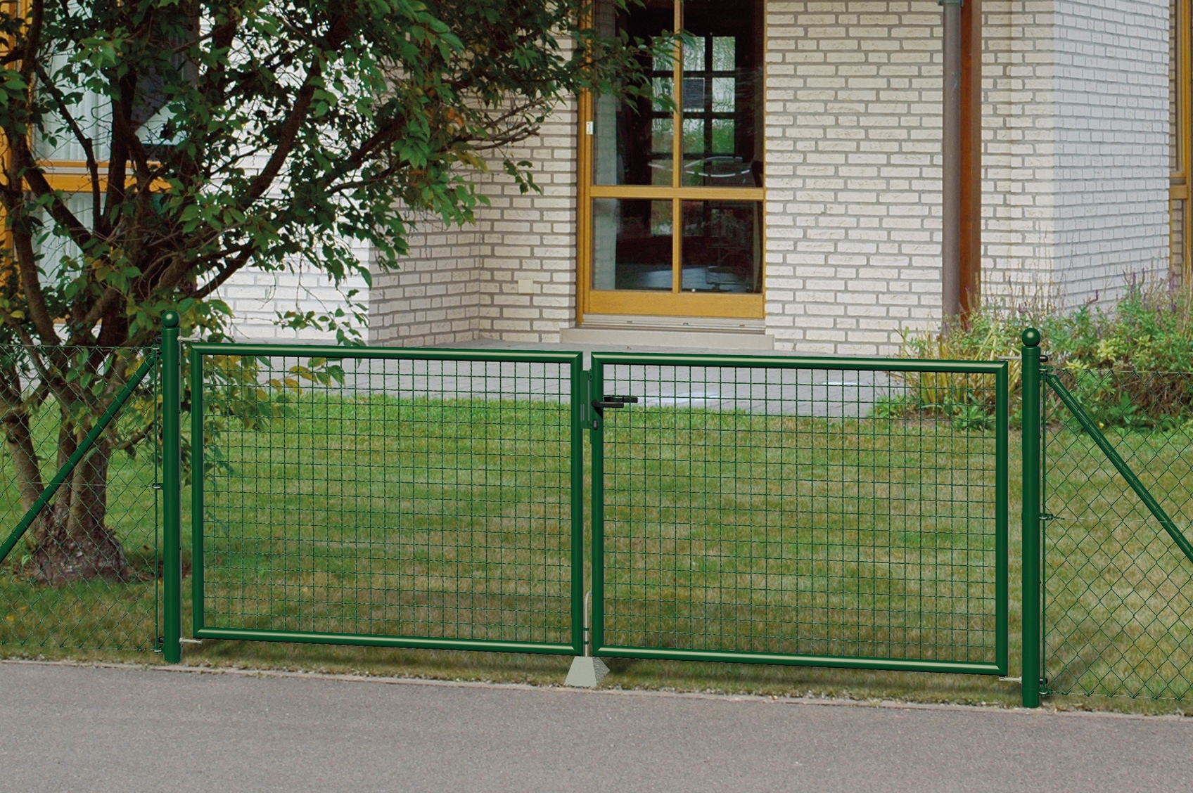 Alberts Zaundoppeltür »Wellengitter-Doppeltor mit Zubehör«, Höhe: 100 cm, Breite: 304,8 cm, grün