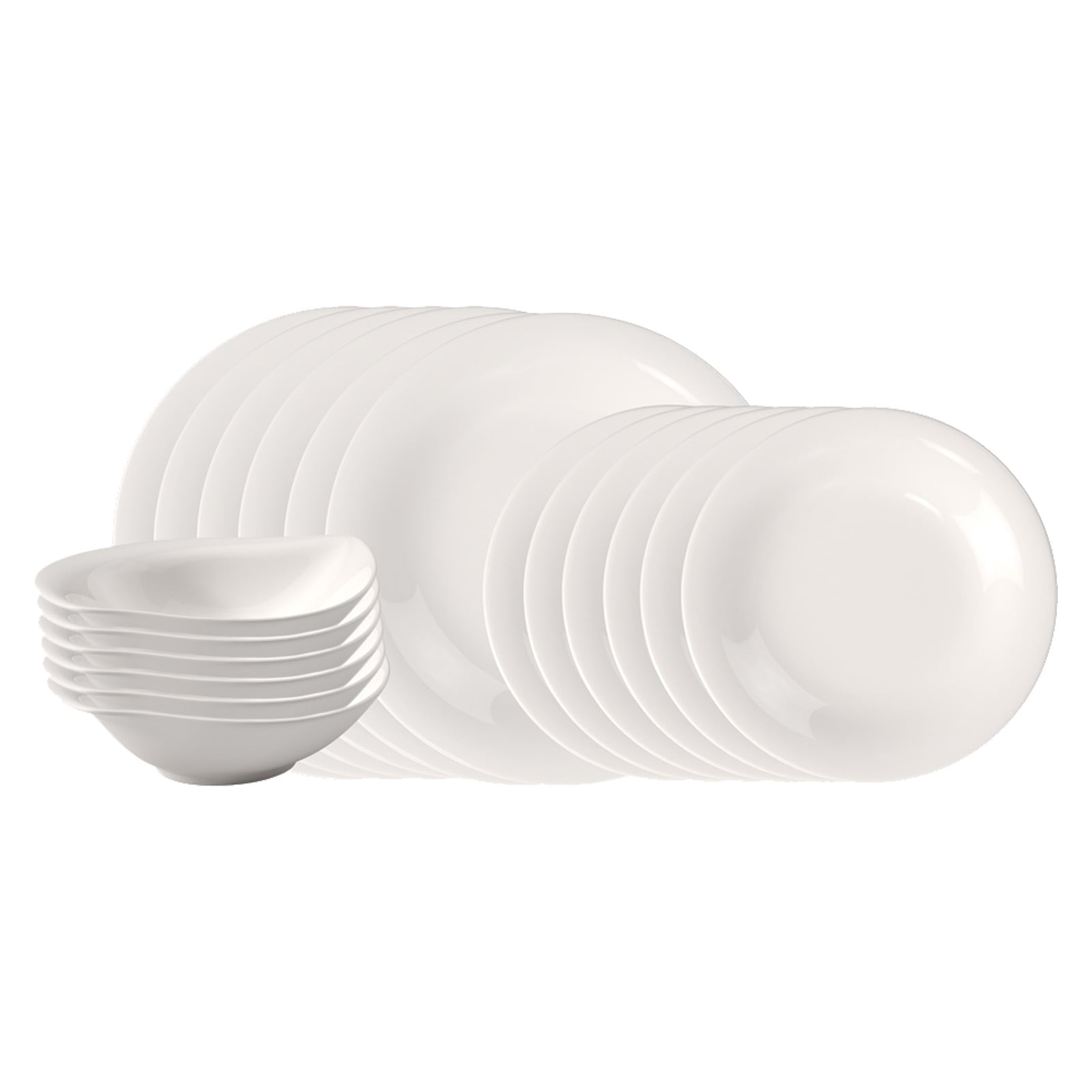 like. by Villeroy & Boch Geschirr-Set »Dinner-Set Essential 18er Set weiß« Spülmaschinenfest, Mikrowellensicher