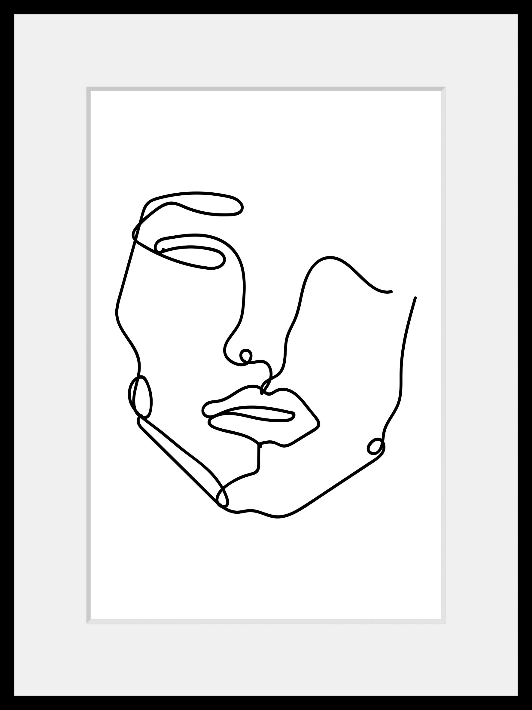 queence Bild »Sandy«, Frau-Gesicht-Kunst-Schwarz-Weiß, (1 St.), HD Premium Poster-Druck inkl. Holzrahmen