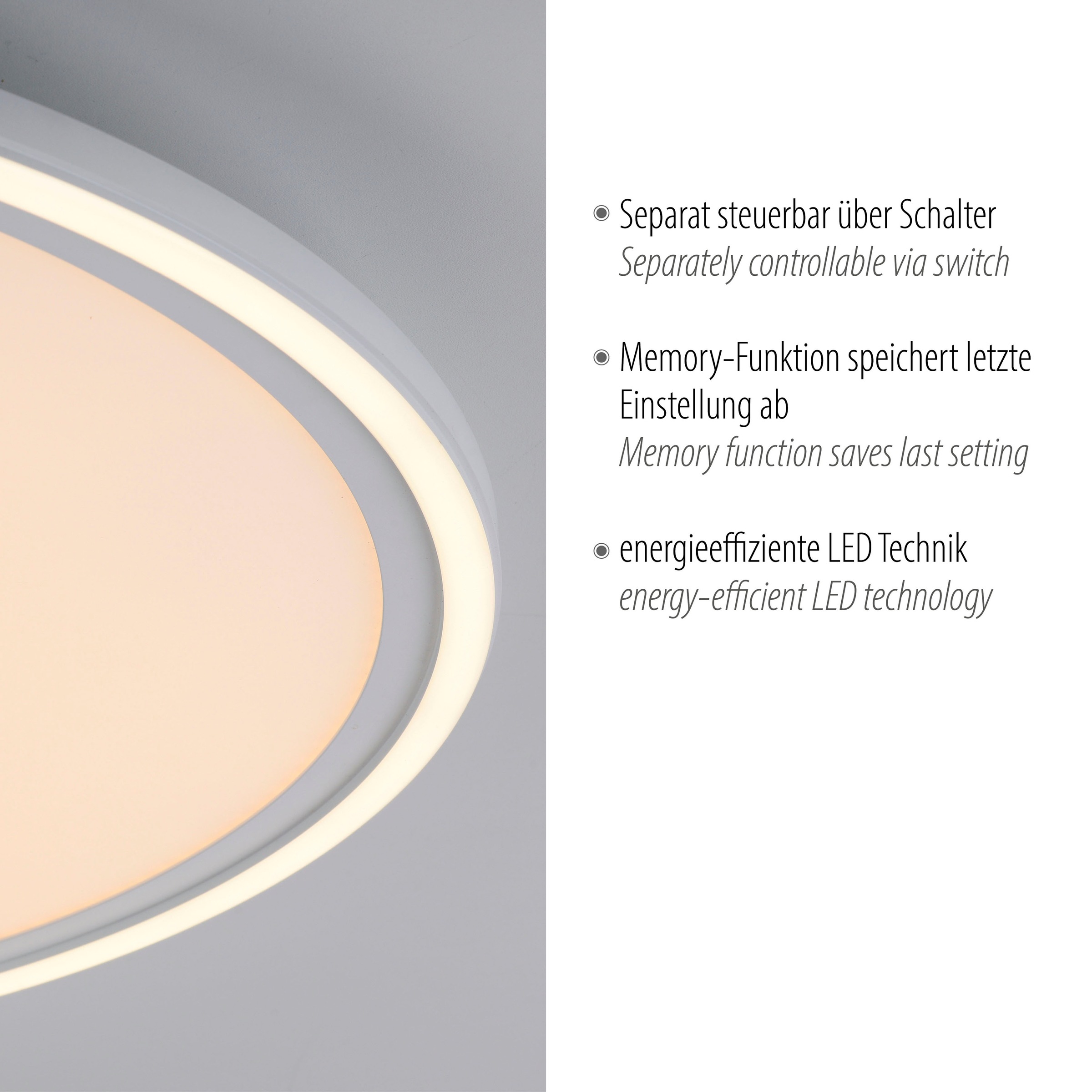 JUST LIGHT LED Deckenleuchte »BEDGING«, 2 flammig, Leuchtmittel LED-Board-LED-Board | LED fest integriert-LED fest integriert
