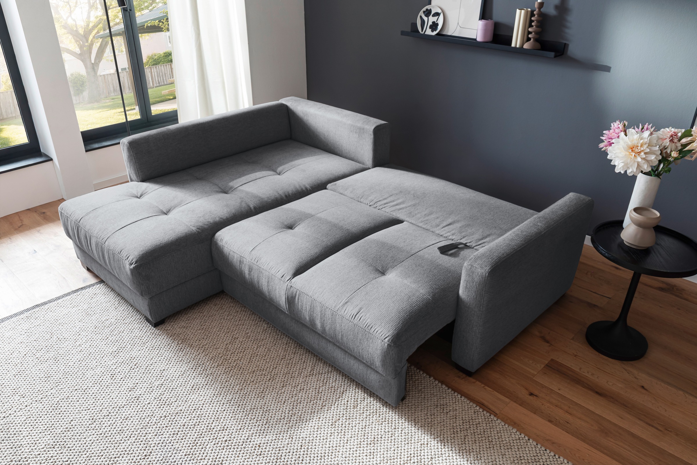 Mr. Couch Ecksofa »Pierre, L-Form mit Taschenfederkern« mit DuraSpring-Taschenfederkern bis 140 kg belastbar