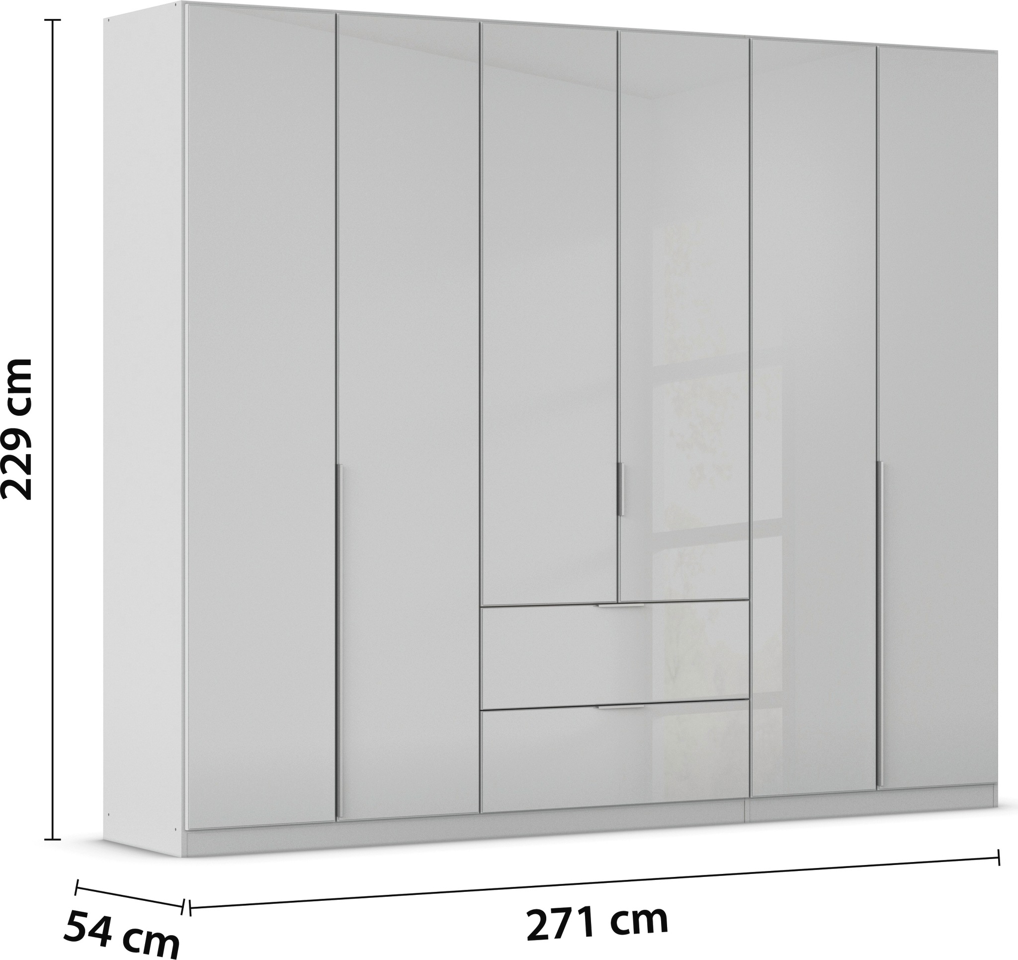 rauch Drehtürenschrank »Kleiderschrank Kleiderschränke Schrank Garderobe AGORDO mit Glasfront«, (in zwei Griff-Farben, Breiten 91-360 cm), mit Außenschubkästen, in 7 Breiten und 2 Höhen MADE IN GERMANY