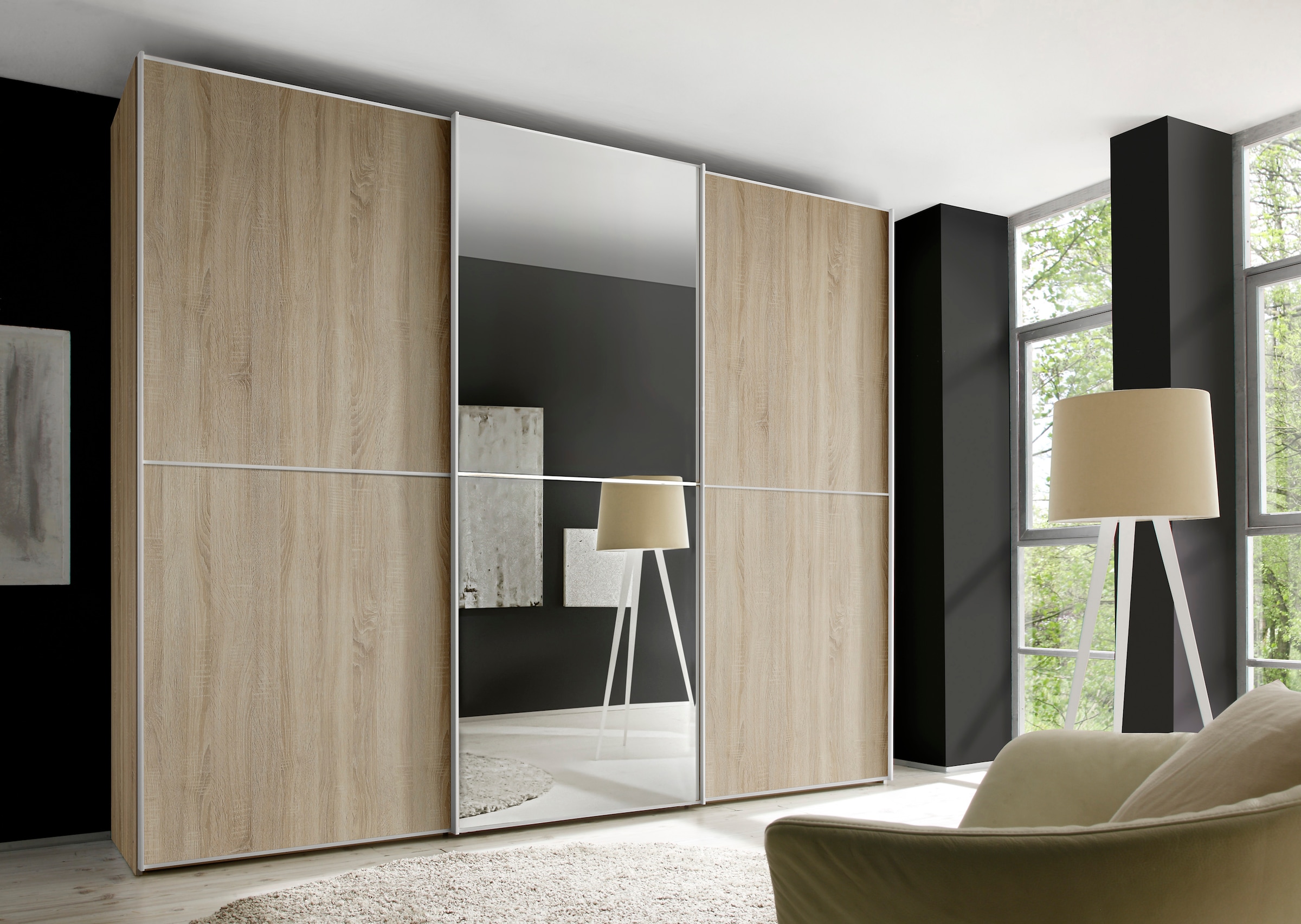 STAUD Schwebetürenschrank »Sinfonie Plus, edles Design in hochwertiger Qualität, Made in Germany« Mit Spiegeltüre und vier verschiedenen Ausstattungsvarianten