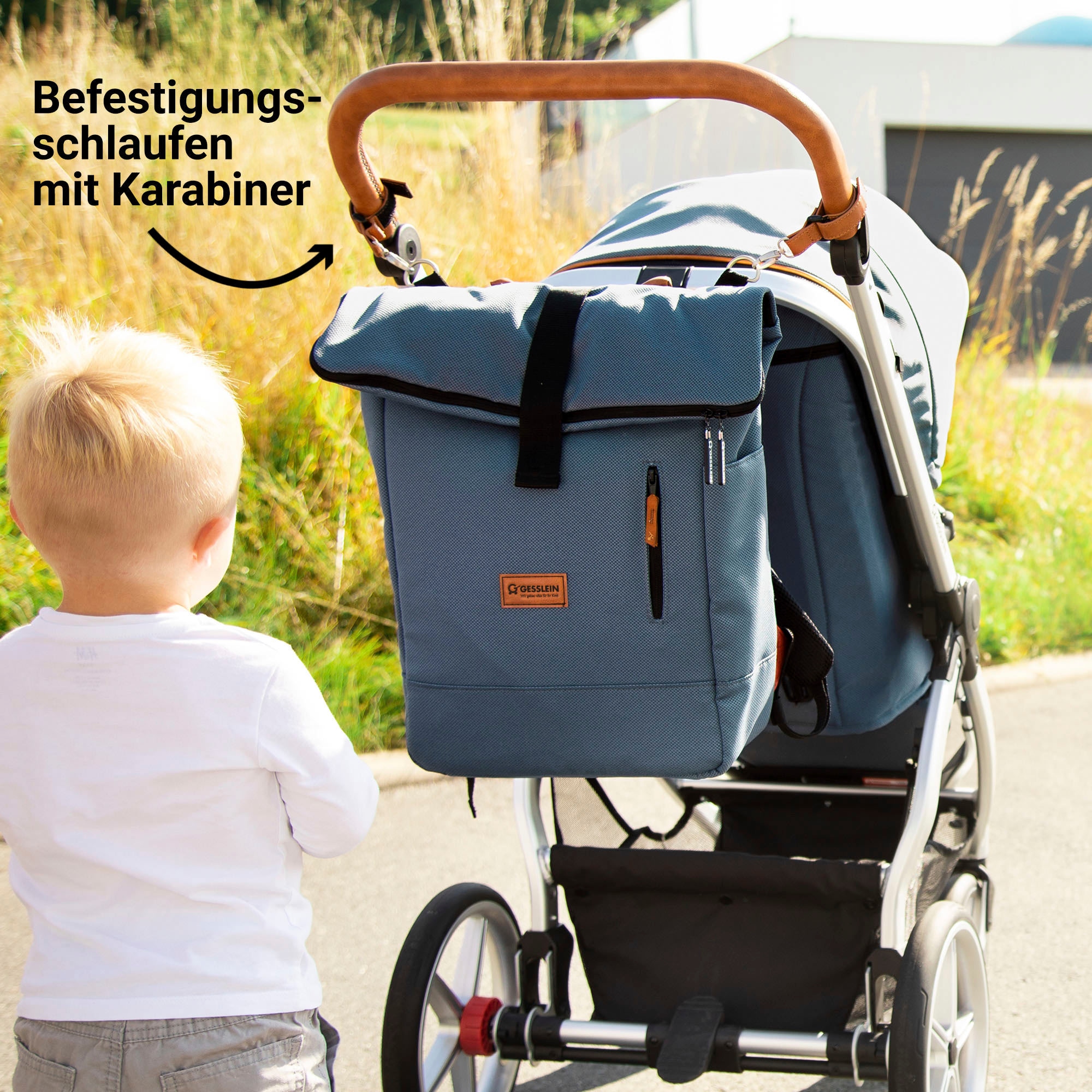 Gesslein Wickelrucksack »N°6, mittelblau«, Made in Germany
