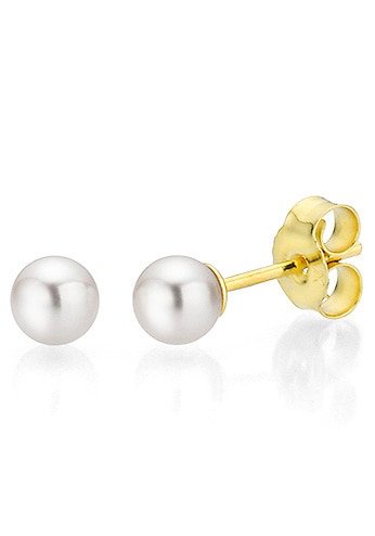 Firetti Paar Ohrstecker »Schmuck Geschenk Gold 375 Ohrschmuck Perle verschiedene Größen«, Made in Germany - mit Süßwasserzuchtperle