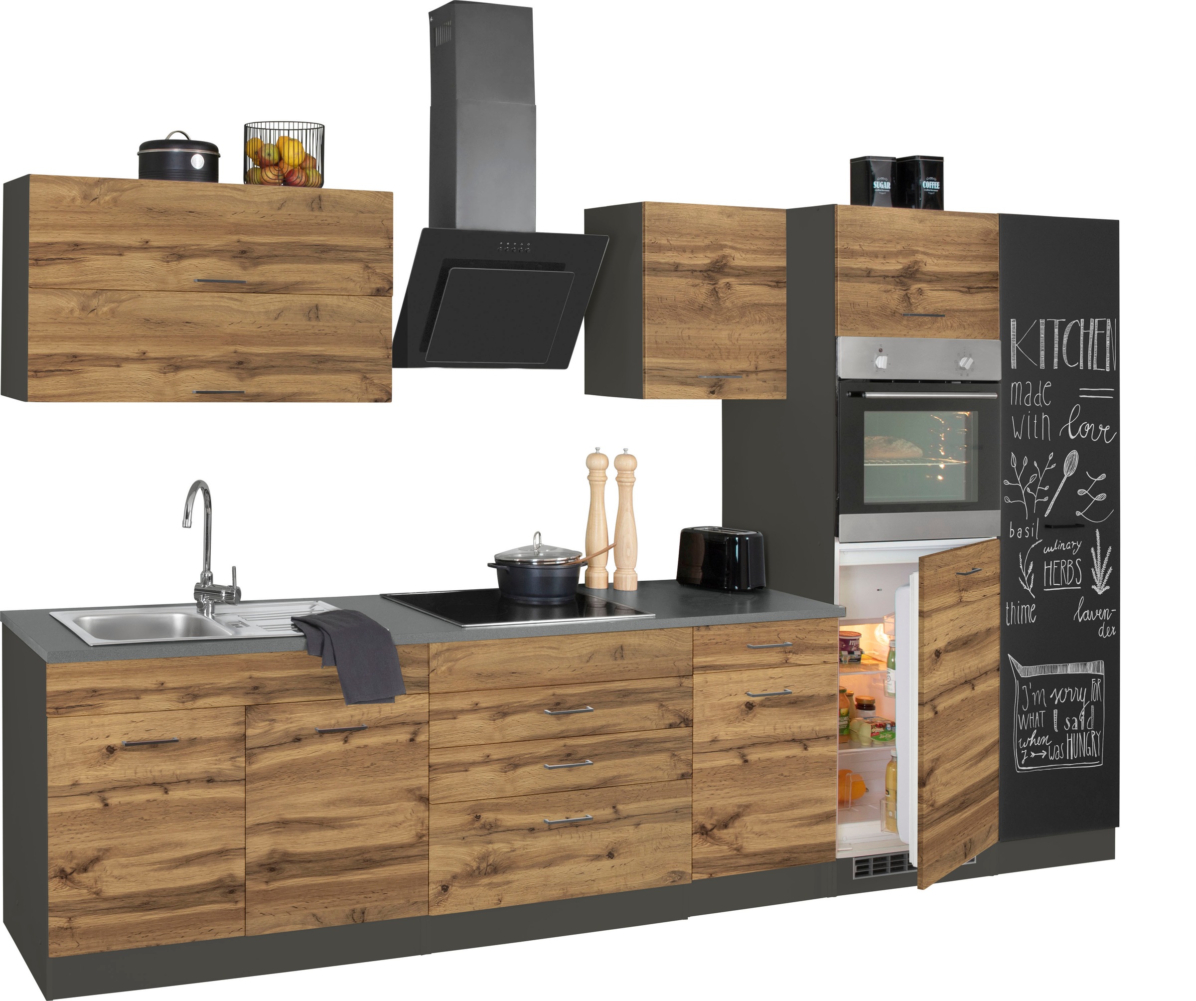 KOCHSTATION Küchenzeile »KS-Trier«, ohne E-Geräte, Breite 340 cm
