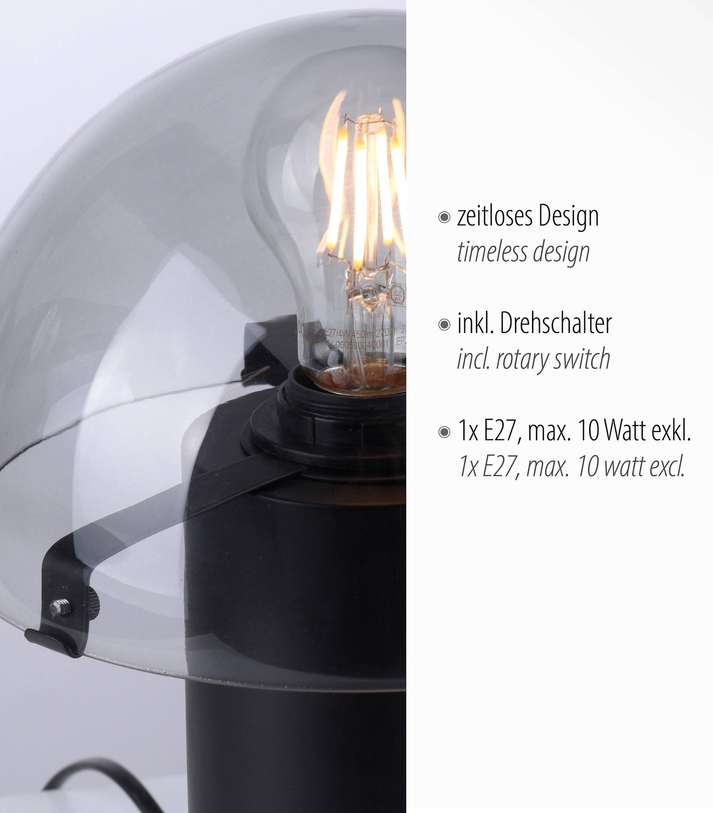 online Pilzlampe kaufen andas Tischleuchte Drehschalter, E27, bei Tischlampe »Skickja«, skandinavisch OTTO