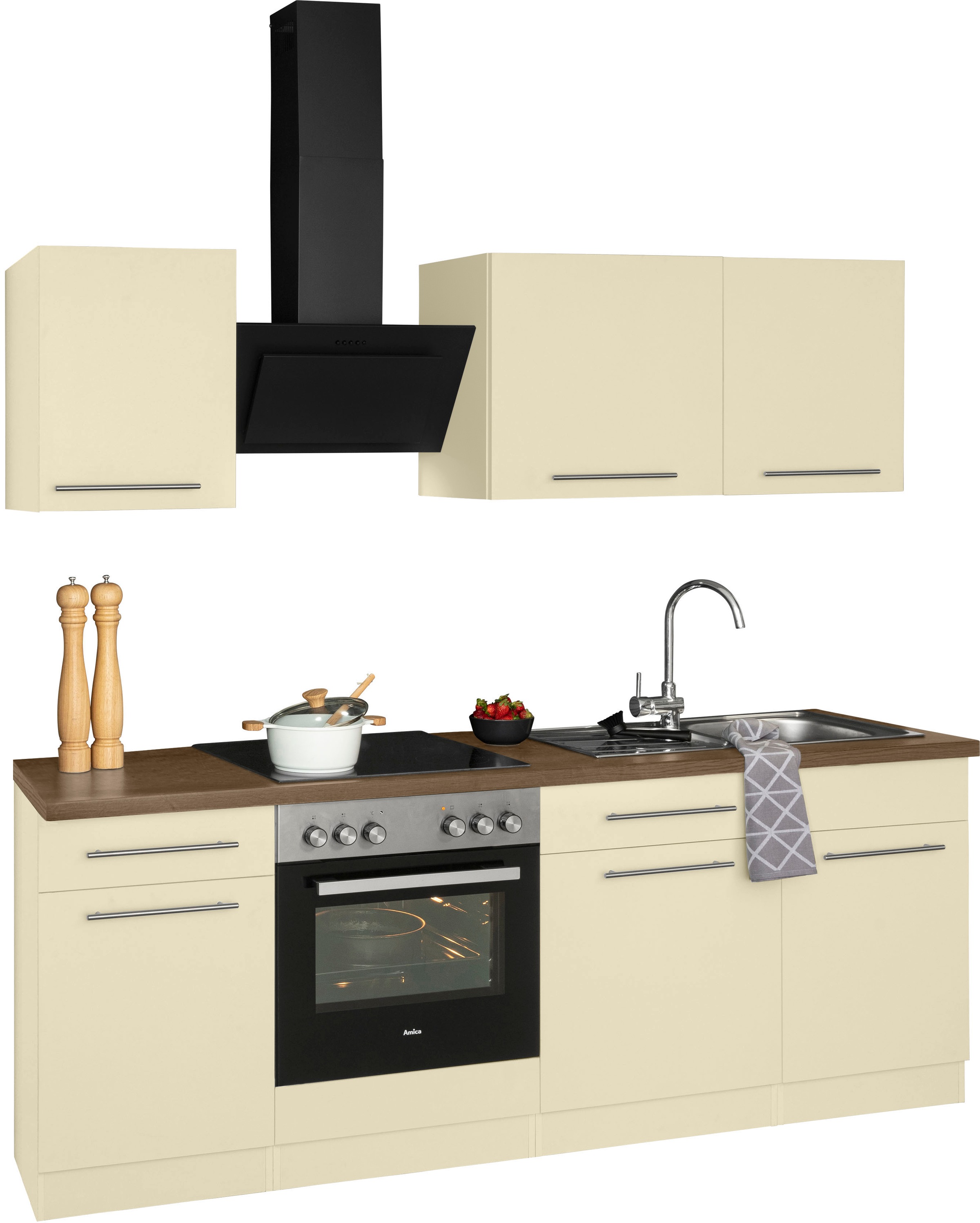 wiho Küchen Küchenzeile »Unna« mit E-Geräten, Breite 220 cm