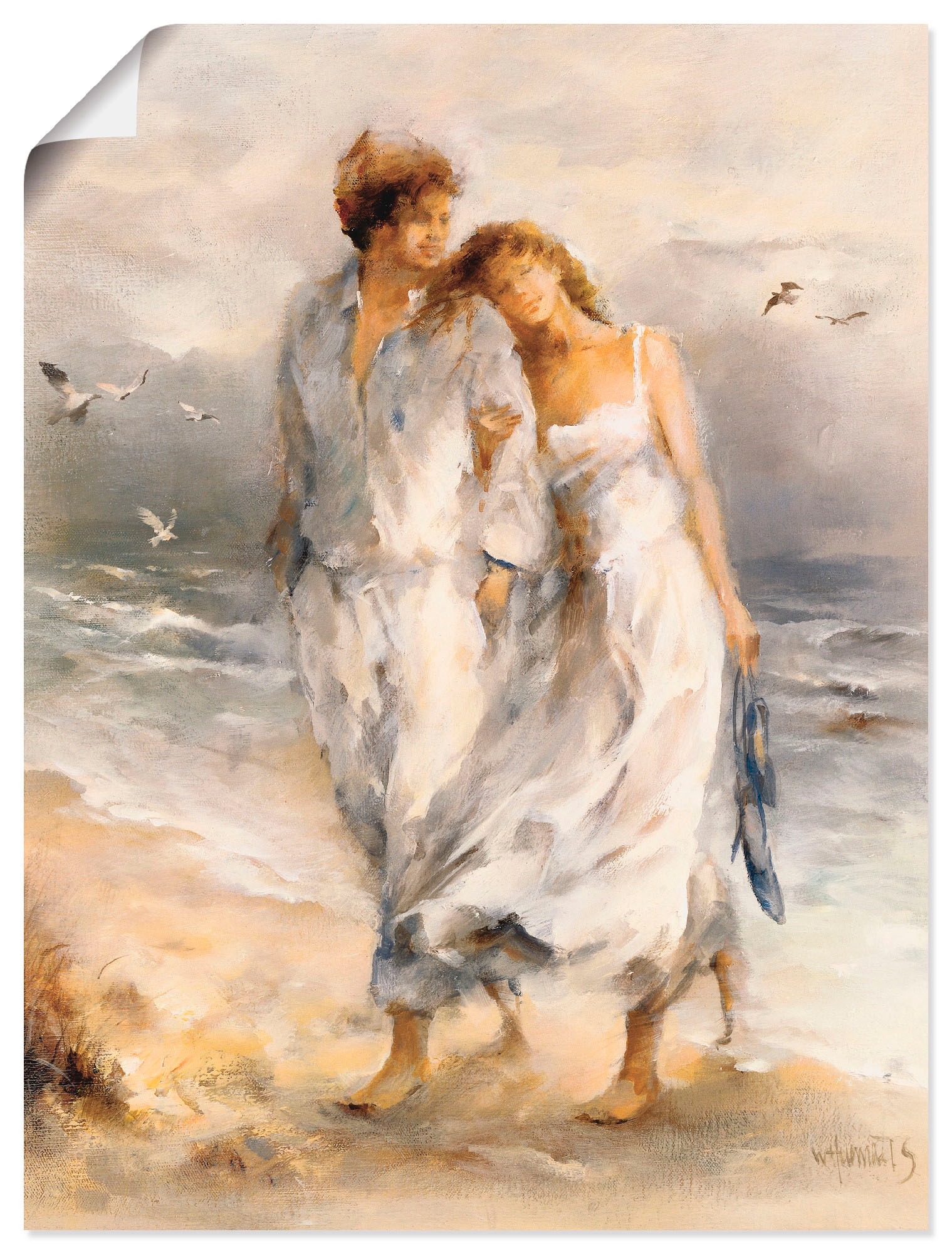 »Verliebt«, versch. Artland Größen oder bei (1 Leinwandbild, Paar, St.), Wandaufkleber als Wandbild in OTTO Poster