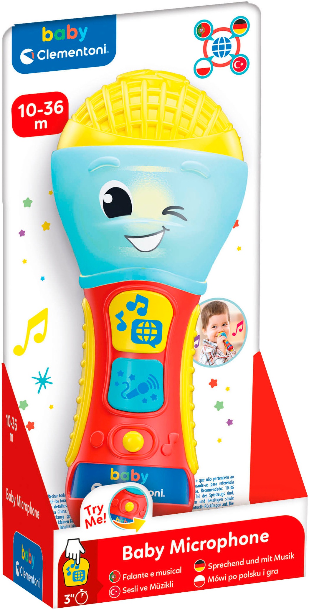 Clementoni® Lernspielzeug »Baby Clementoni, Baby-Mikrophon«, Mit Licht und Sound