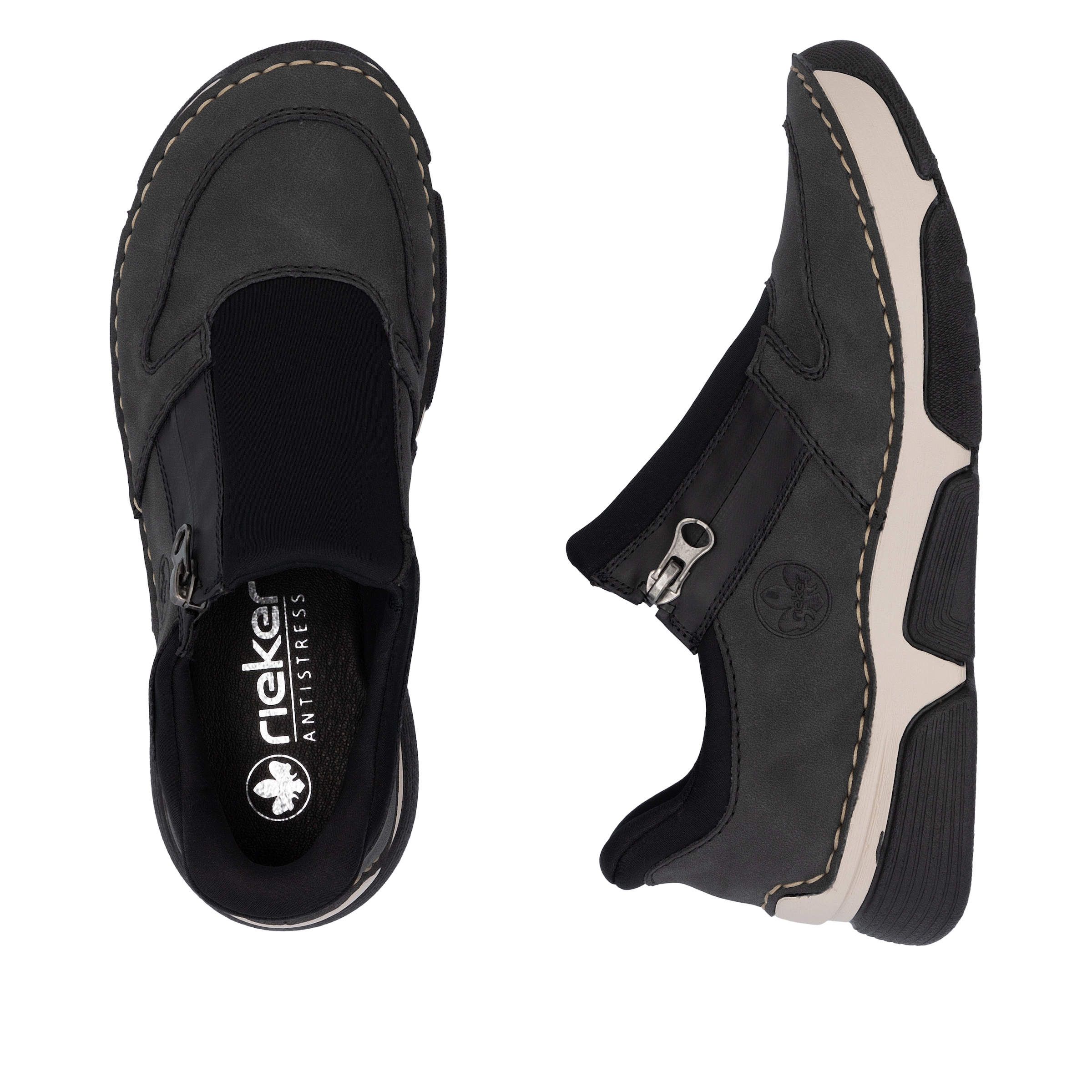 Rieker Slip-On Sneaker »Ready2GO«  Halbschuh, Freizeitsneaker mit seitlichem Reißverschluss