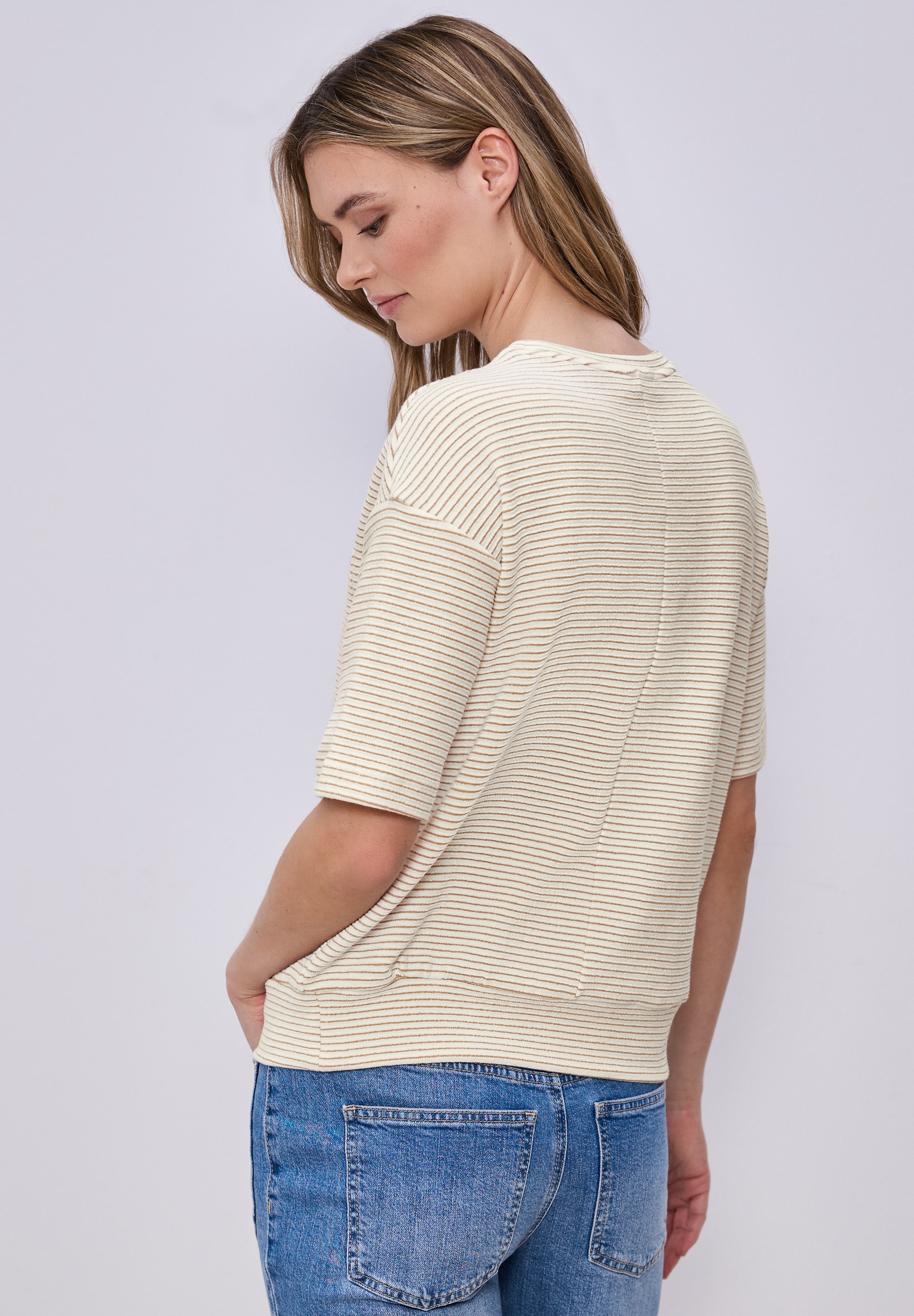 STREET ONE Kurzarmshirt mit Struktur Muster