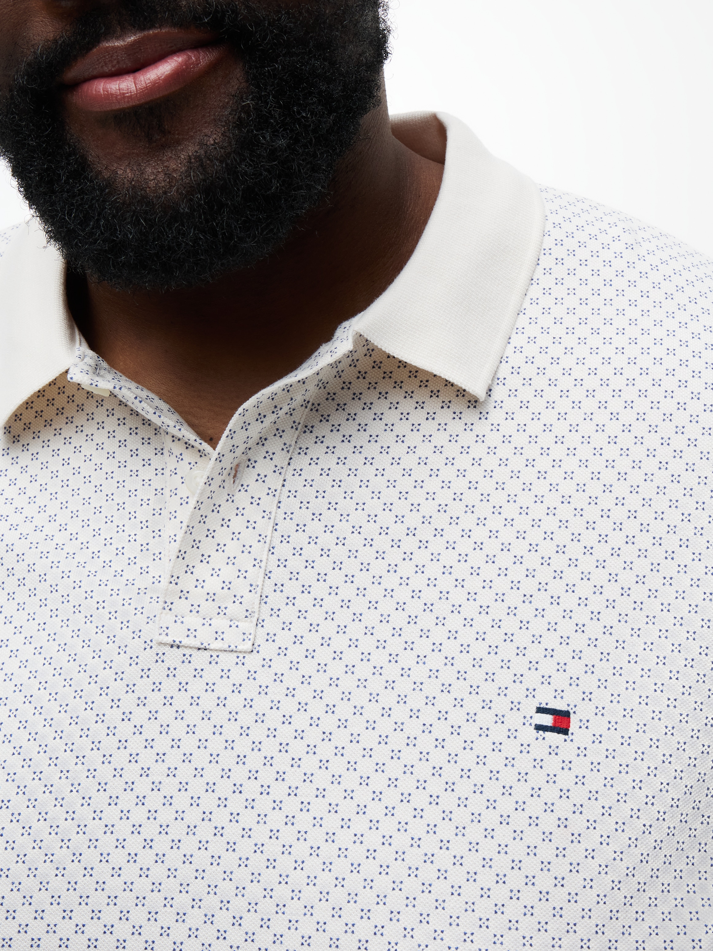 Tommy Hilfiger Big & Tall Poloshirt »BT-MICROPRINT PIQUE REGULAR« mit geometrischem Muster, Große Größen