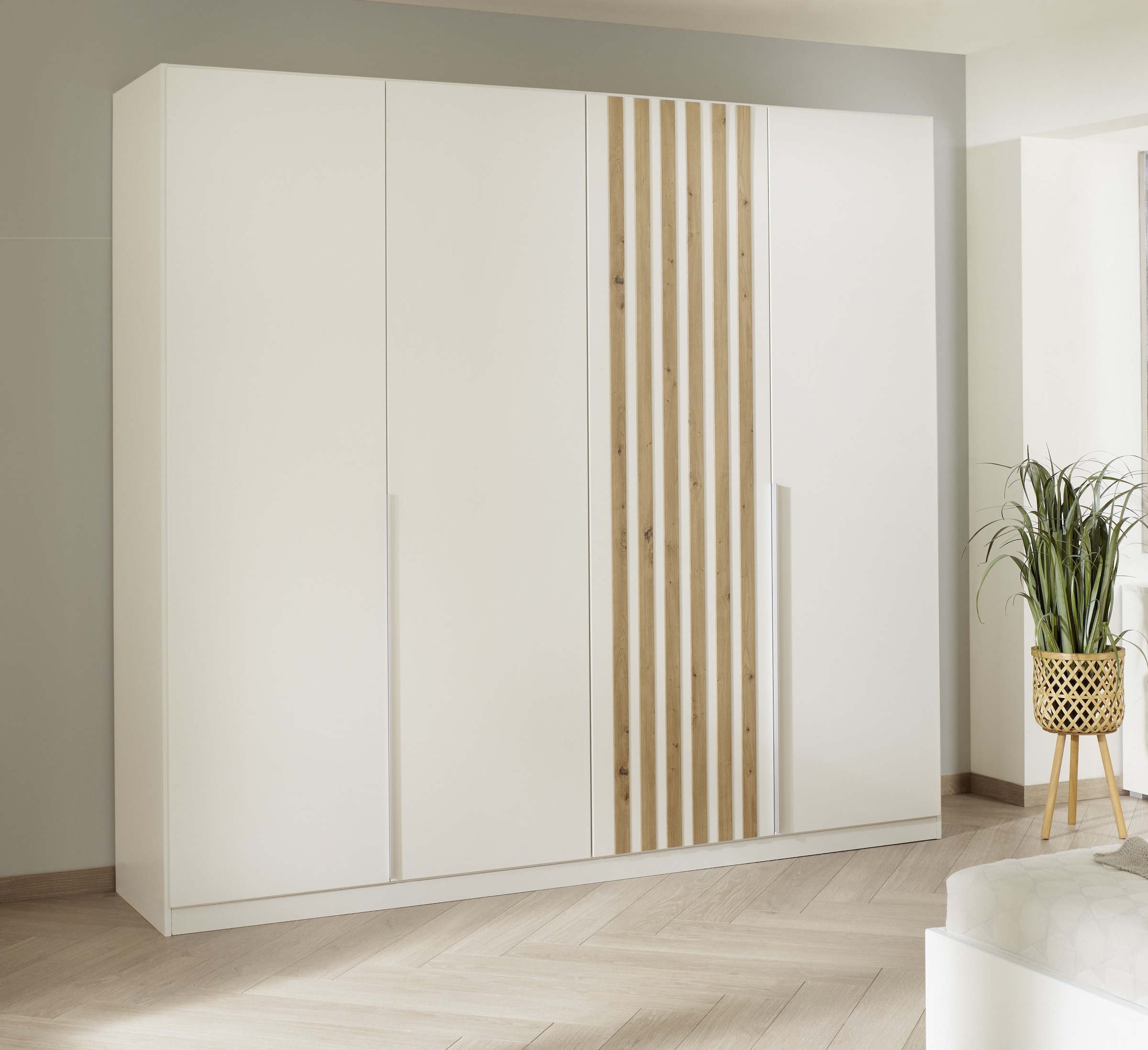 rauch Schlafzimmer-Set »Komplettzimmer Komplett Set Schrank 226 cm Bett 160/180 cm LAMELLA« Set, 3 verschiedene Ausstattungen BASIC/CLASSIC/PREMIUM (inkl. SOFT-CLOSE), 4 tlg. tlg.