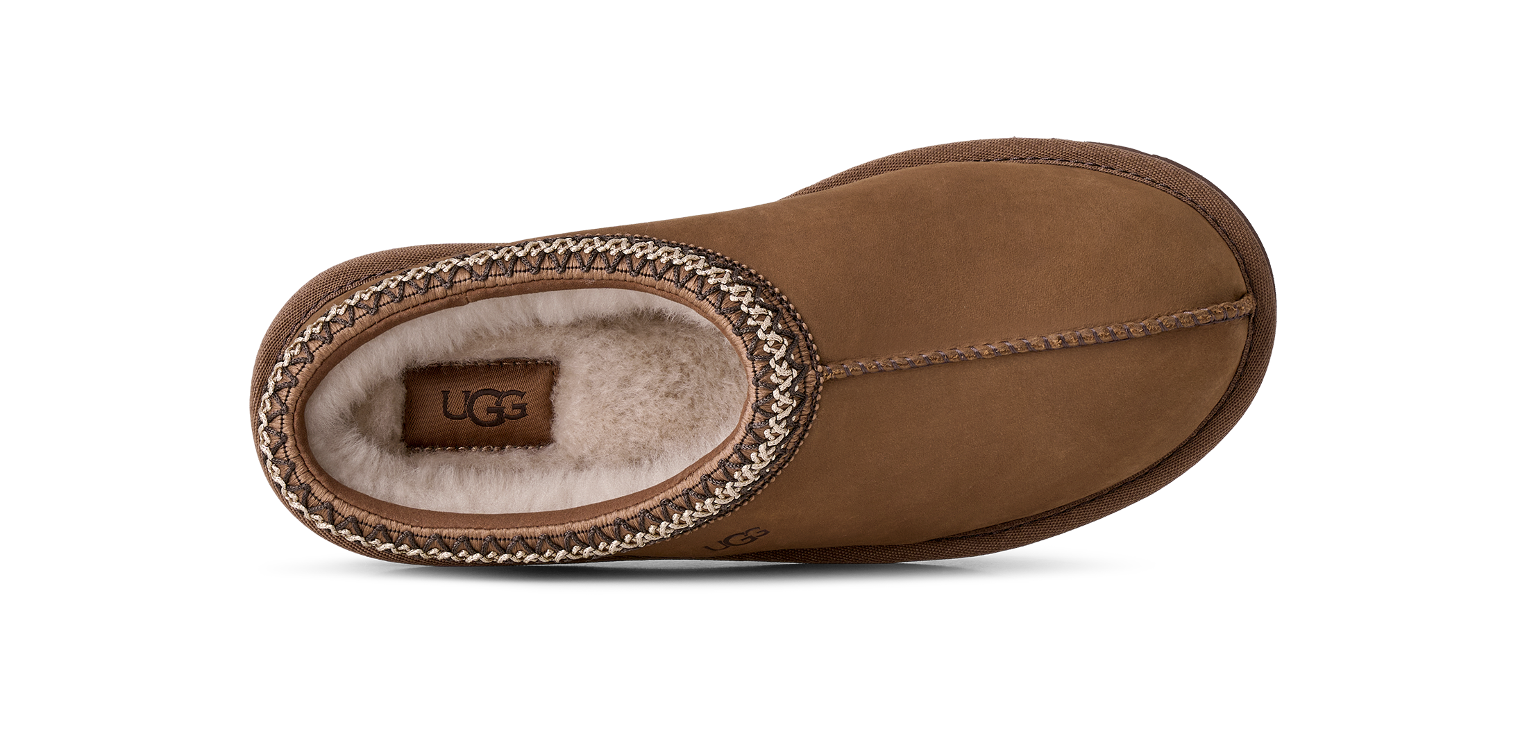 UGG Pantoffel »W TASMAN NUBUCK«  Slipper, Schlupfschuh mit Textilborde im Ethno-Style