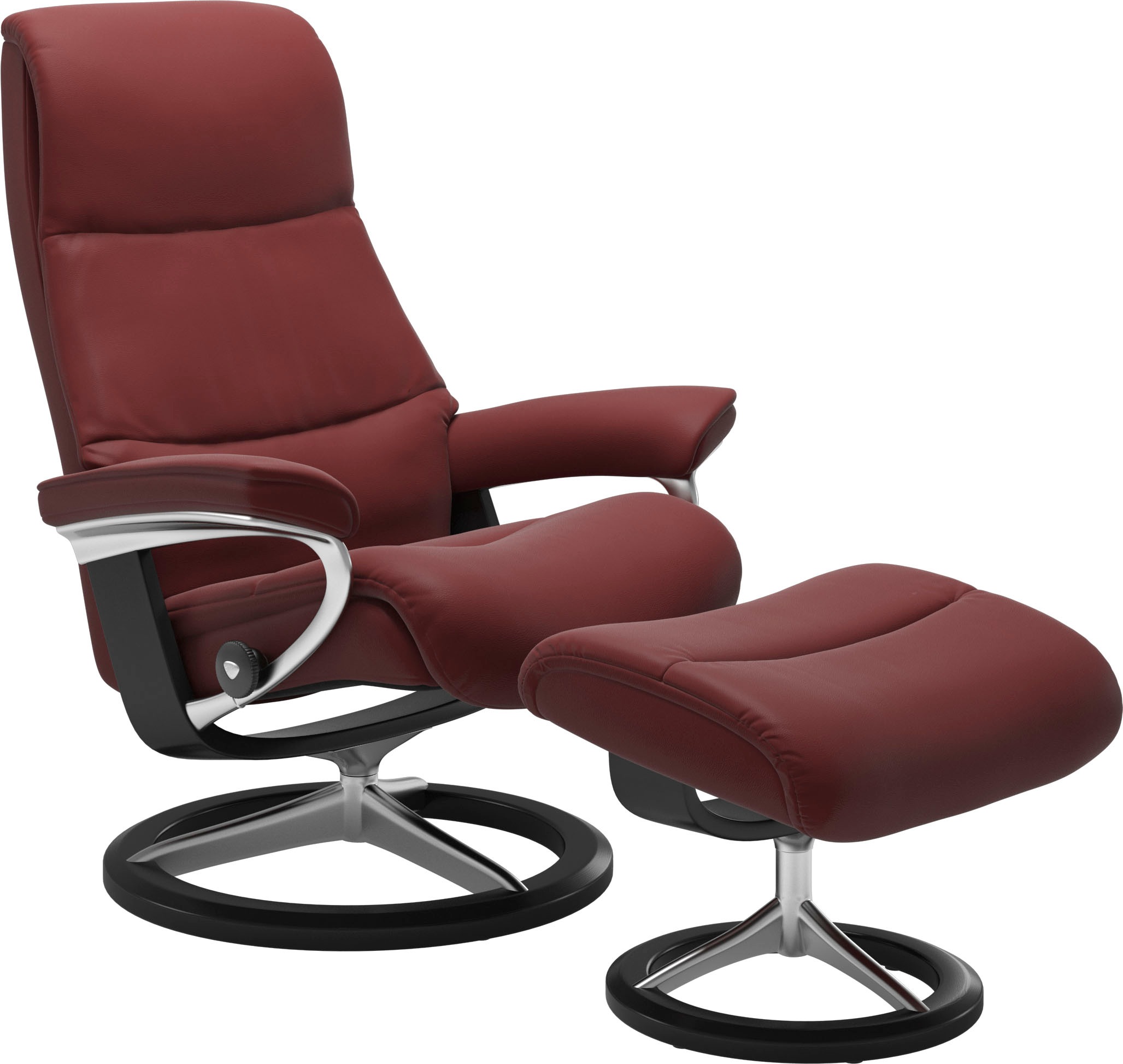 Stressless® Relaxsessel »View«, (Set, Relaxsessel mit Hocker), mit Signature Base, Größe L,Gestell Schwarz