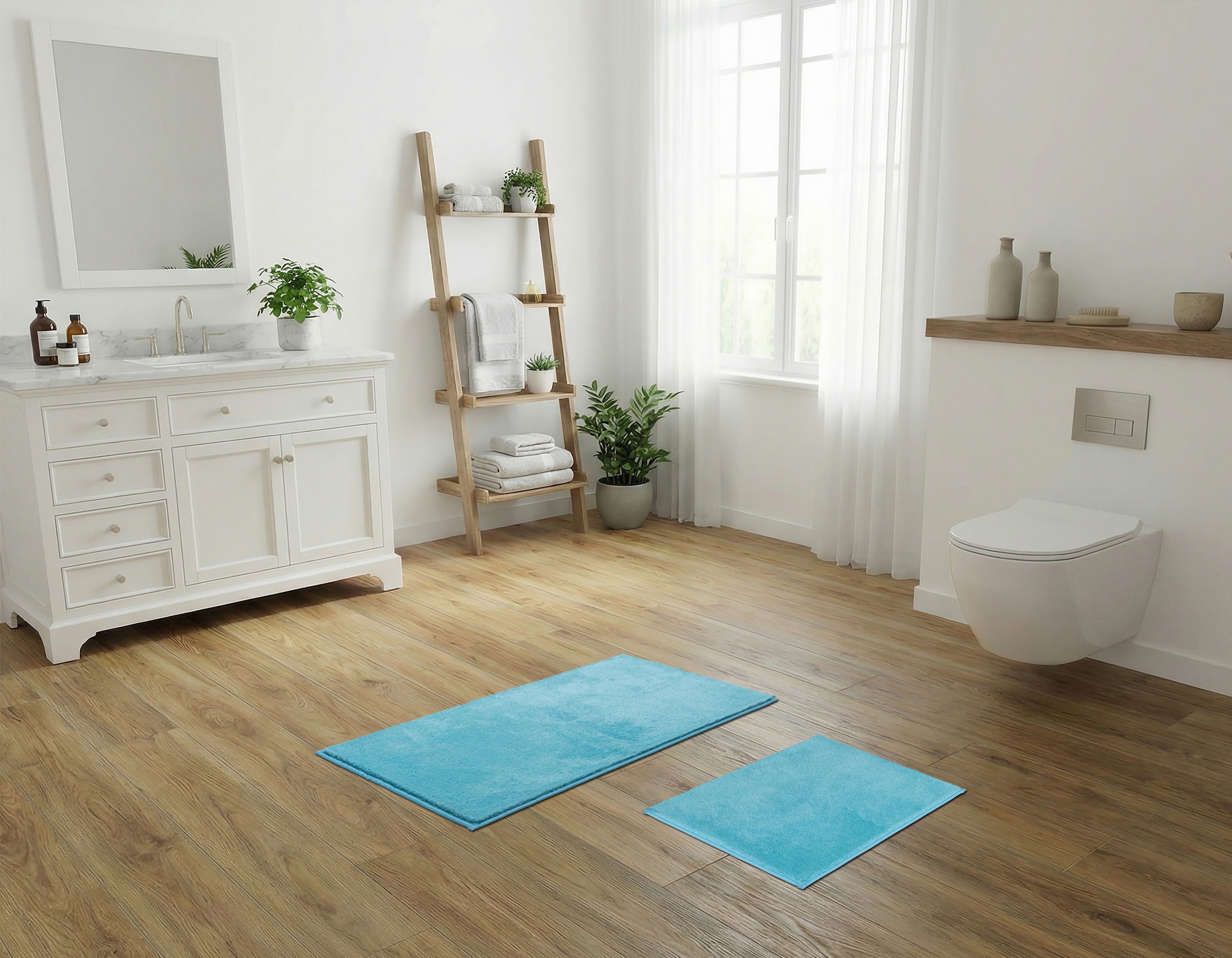 OTTO home Badematte »Cali, Badvorleger, Badezimmer Teppich, Duschvorleger« Höhe 10 mm rutschhemmend beschichtet fußbodenheizungsgeeignet | schnell trocknend weich, Uni Farben, auch als Teppich erhältlich