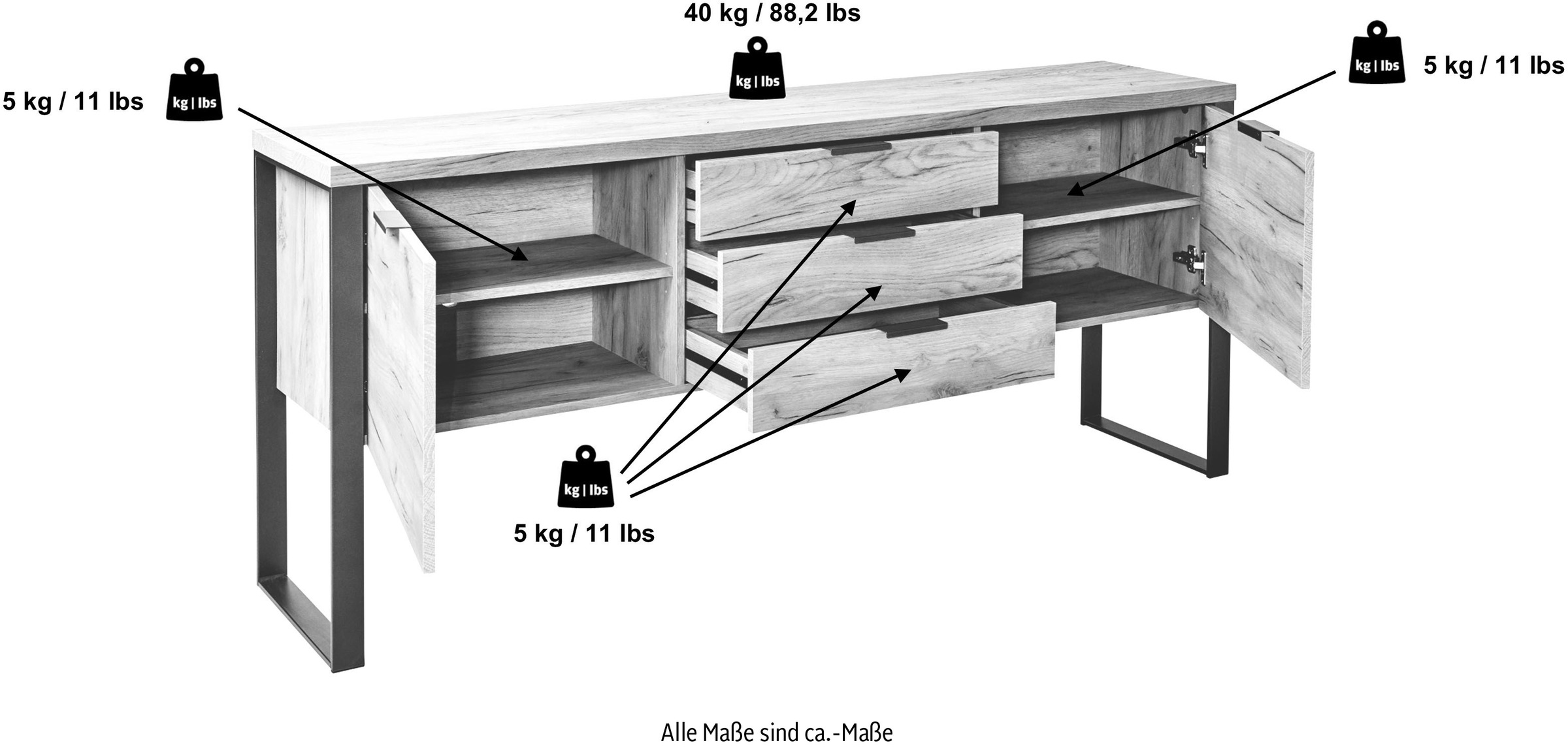 Jahnke Sideboard »LOOP« Breite ca. 180 cm
