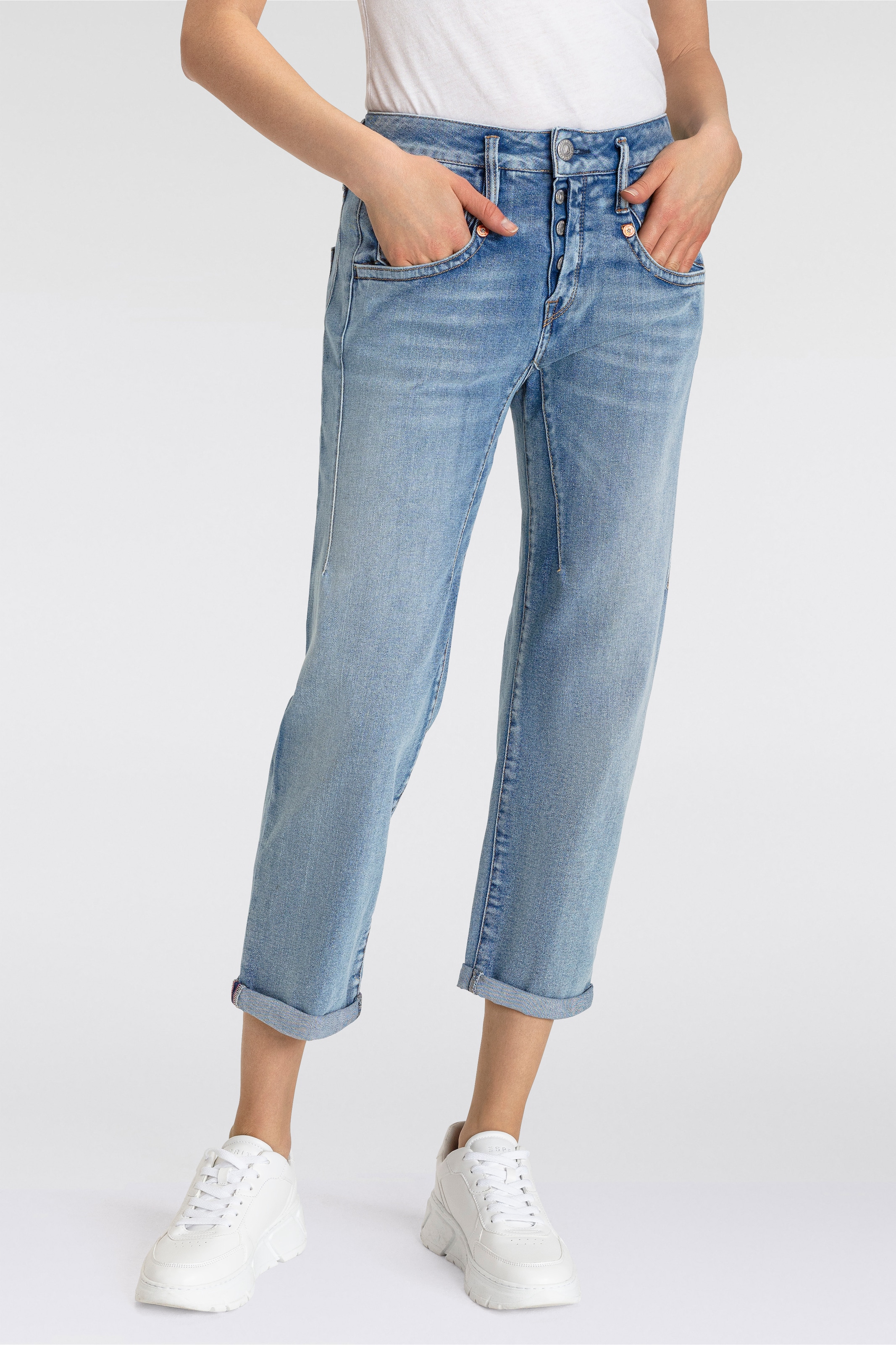 Herrlicher 7/8-Jeans »Shyra Tap Recycled Denim«, mit Abnähern vorn