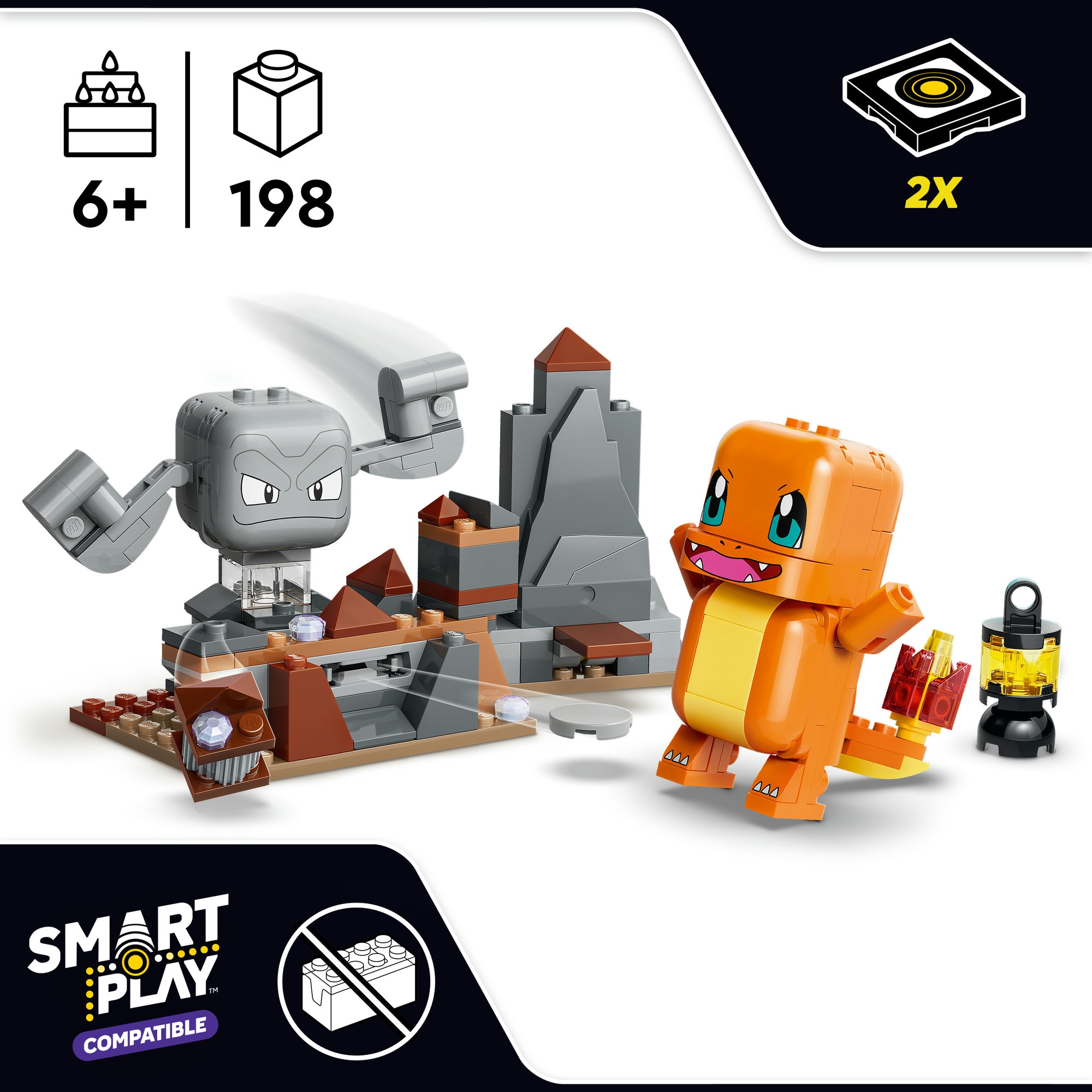 LEGO® Konstruktionsspielsteine »SMART Play™ Glumandas und Kleinsteins Höhlenduell (72157)« LEGO Pokémon; Mit SMART Brick kombatibel (nicht enthalten)