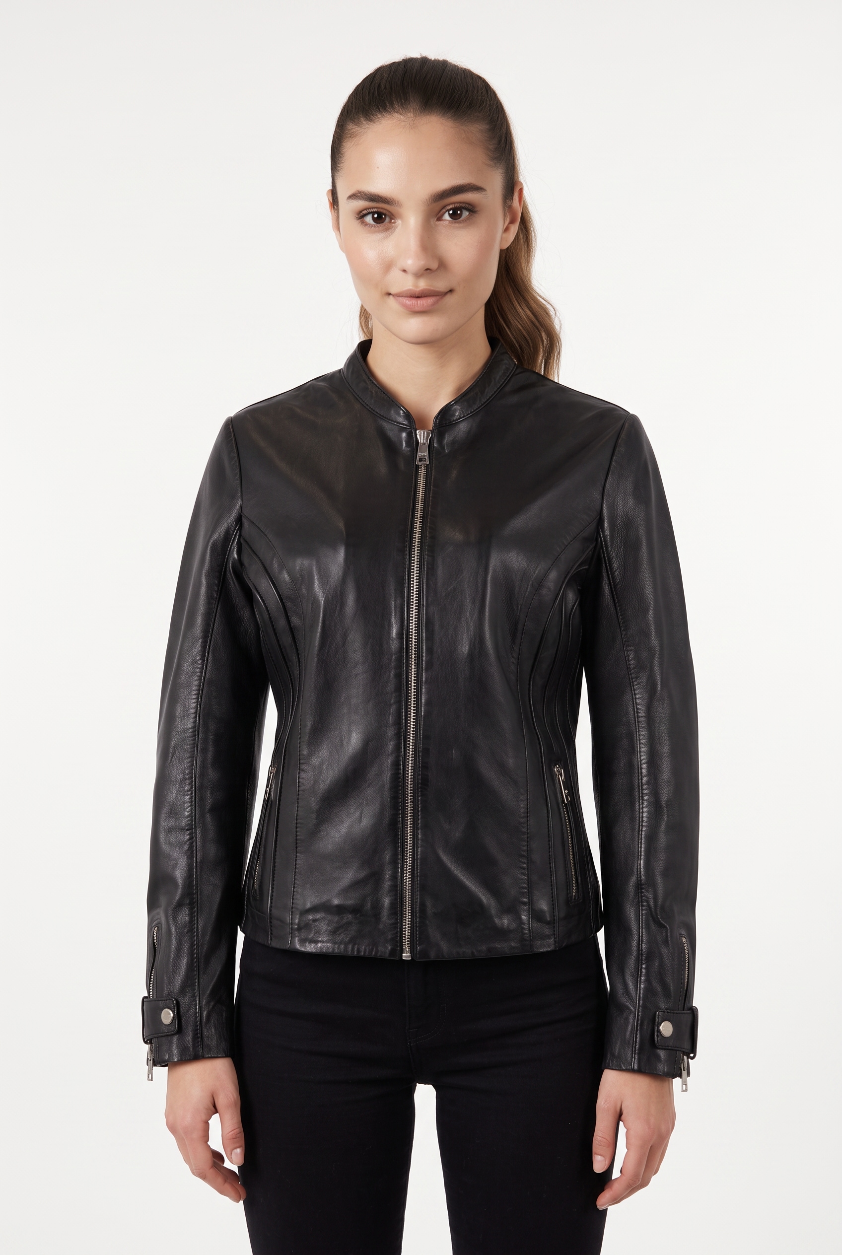 Mauritius Lederjacke »MWLuciana« mit kurzem Stehkragen