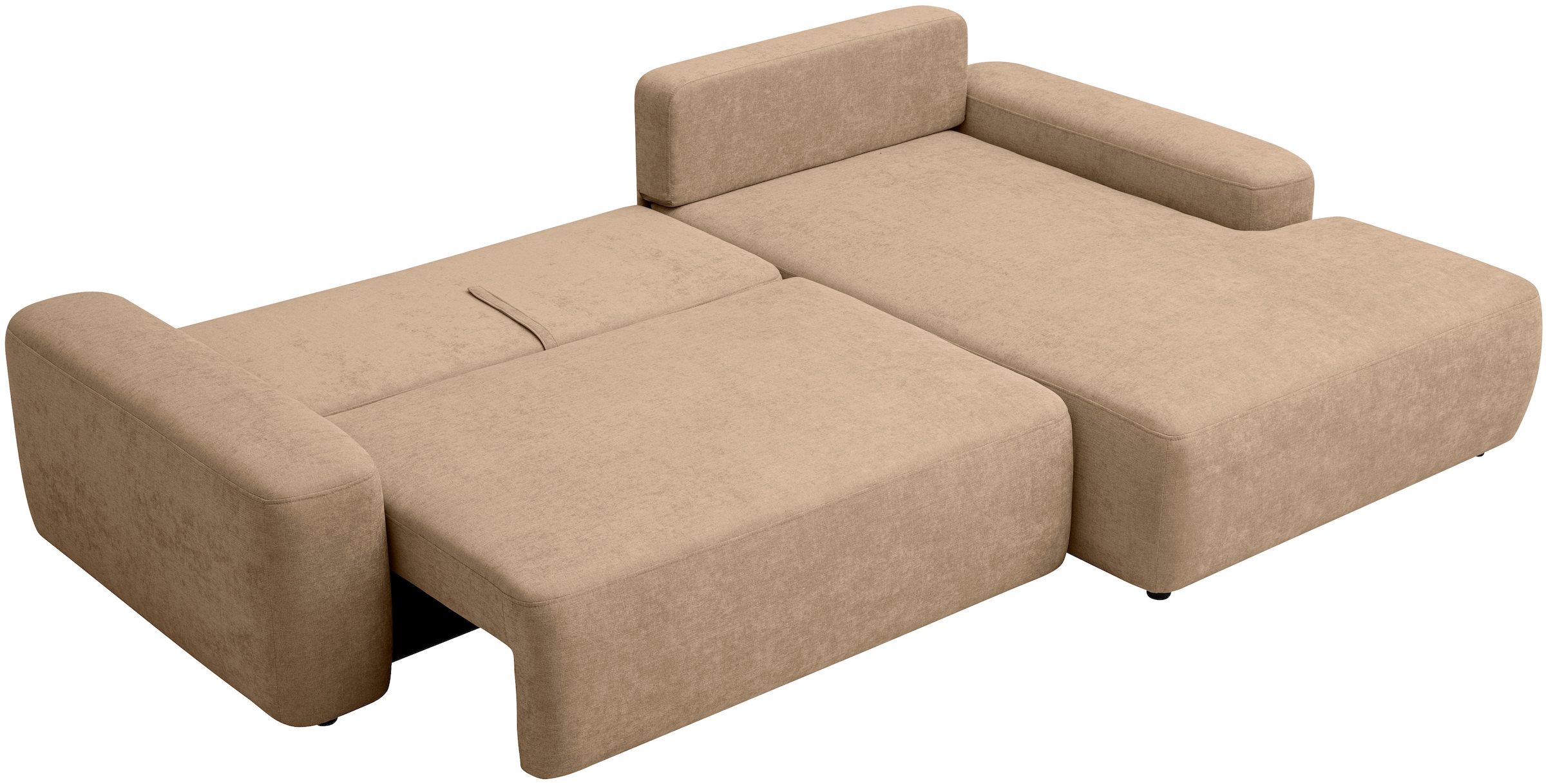 INOSIGN Ecksofa »TORGE (264cm), Schlafsofa in Cord, Samtvelours o Struktur fein, L-Form«, Schlaffunktion, Bettkasten, Liegefläche: 125/210 cm