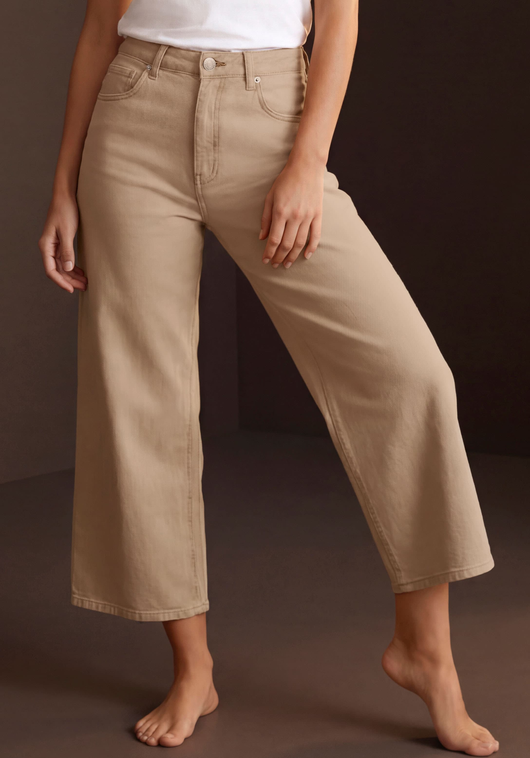 LASCANA 7/8-Jeans »in modischer Culotte-Form« aus Baumwoll-Denim, Straight-Leg, Sommerhose