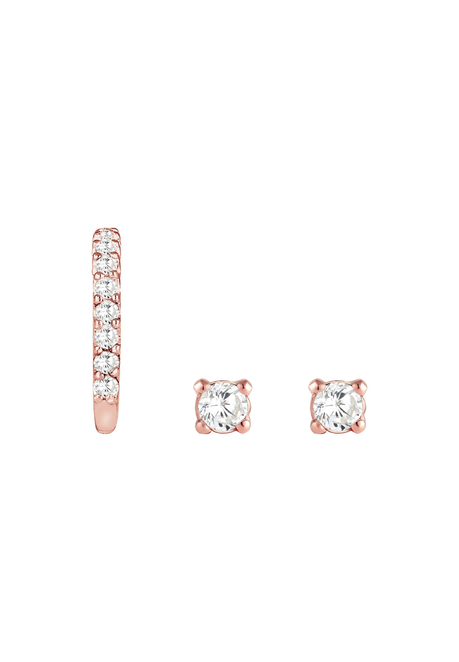 Elli Ohrstecker-Set »Ohrringe Ohrstecker Earcuff Zirkonia Set 925 Sterling Silber«