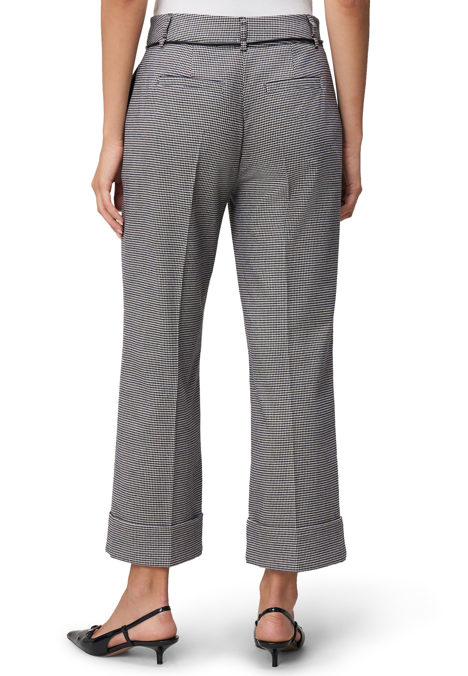 Zero Stoffhose »Hose kariert mit Umschlag«