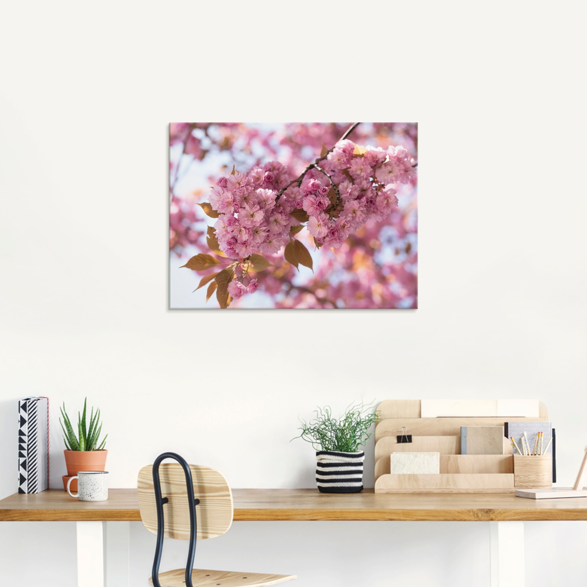 Artland Glasbild »Japanische Kirschblüte in Love I«, Blumen, (1 St.), in verschiedenen Größen