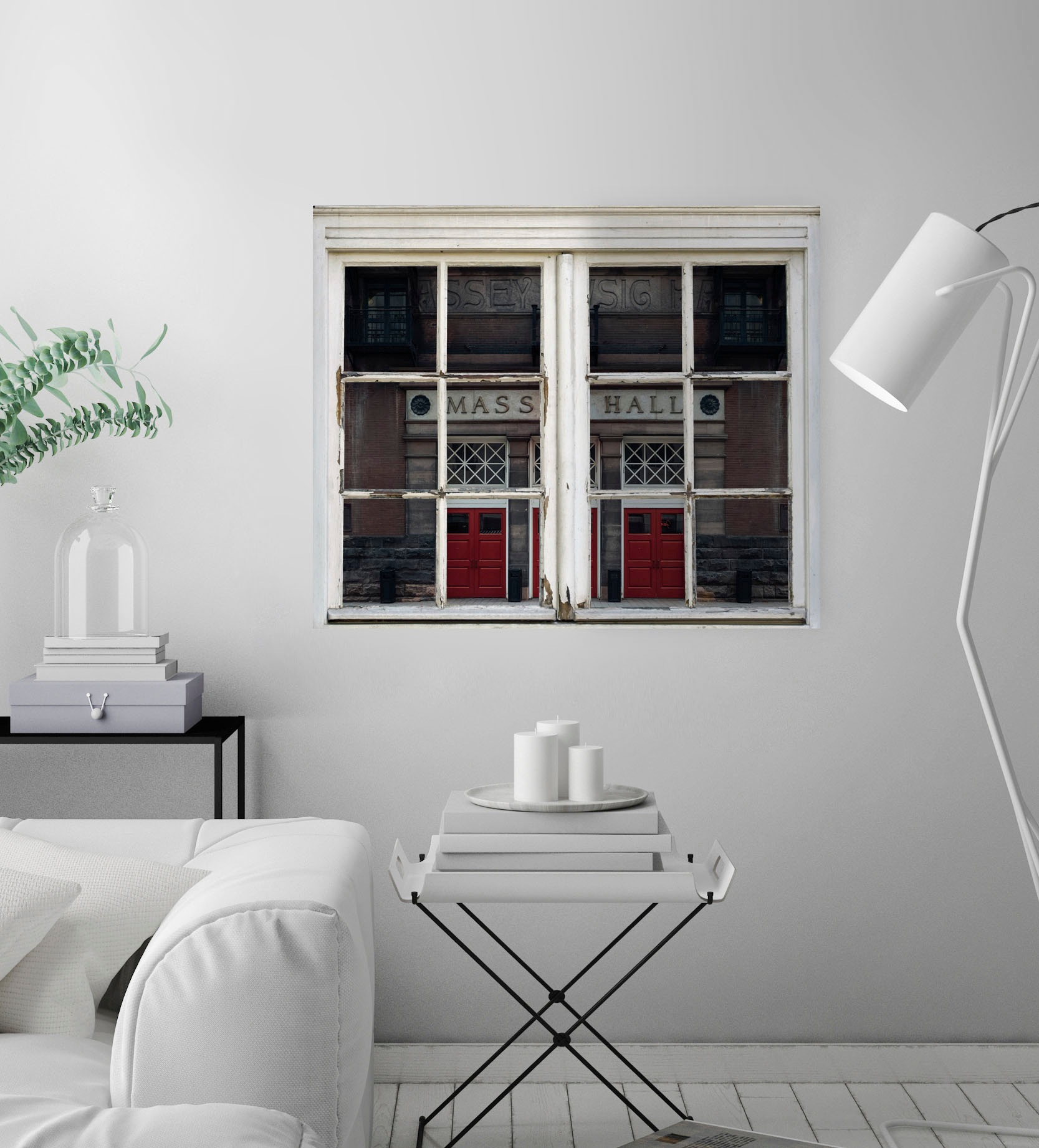 queence Wandsticker »MASS HALL«, Wandsticker, Wandbild, selbstklebend, 3D, Fenster