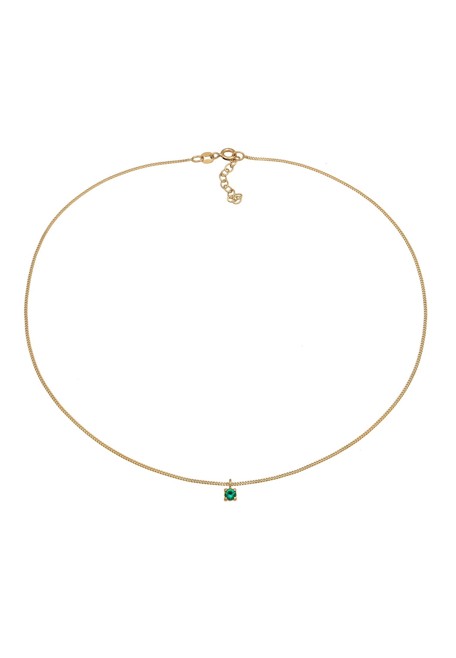 Elli Choker »Halskette Choker Synthetischer Smaragd 925 Silber«