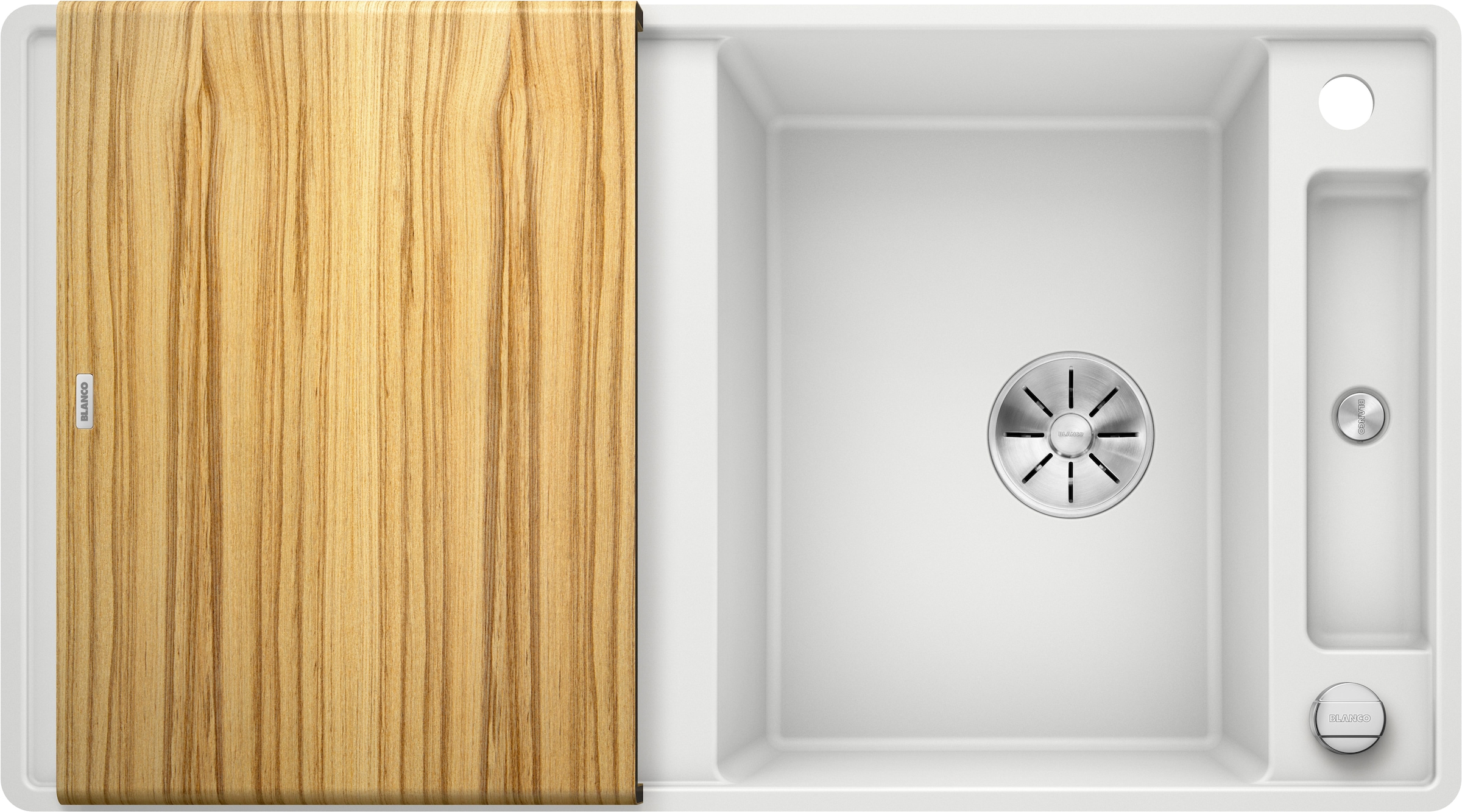 Blanco Granitspüle »AXIA III 5 S-F« 1 Stk. tlg. inklusive gratis Esche-Compound-Brückenschneidebrett
