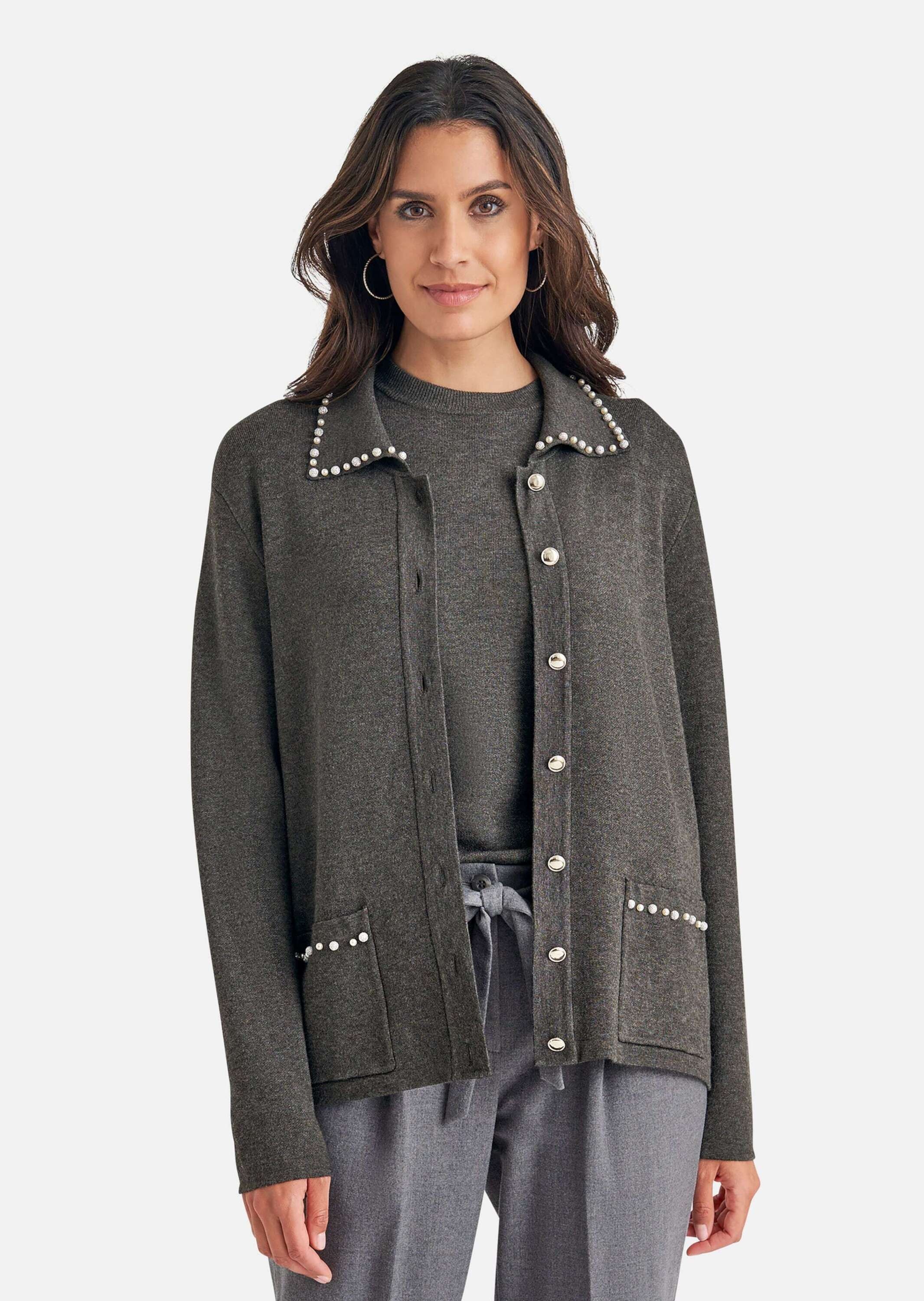 MADELEINE Strickjacke »Strickjacke Strickjacke mit Zierperlen«