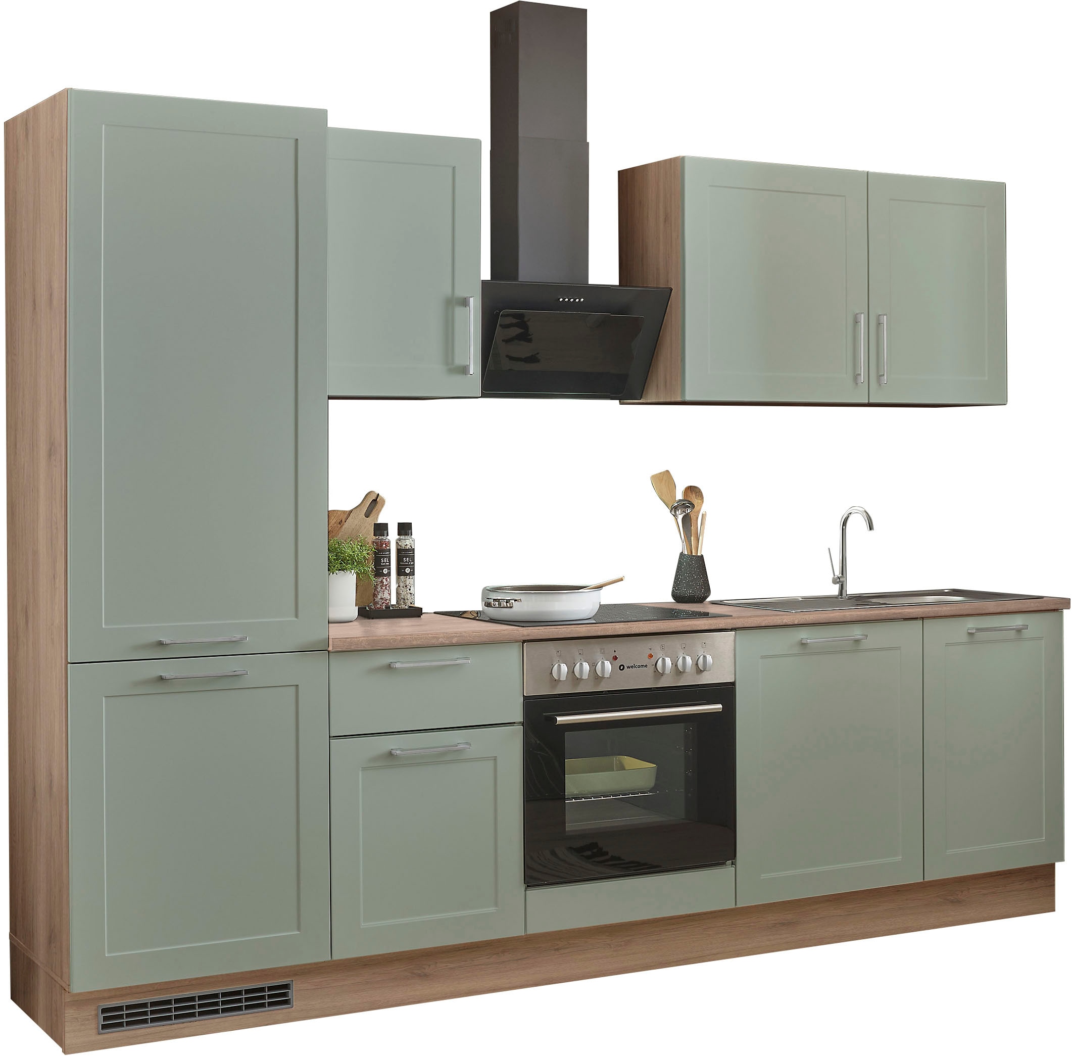 Küchenzeile »Marsi«, Breite 280 cm, wahlweise mit E-Geräten, mit Soft-Close-Funktion