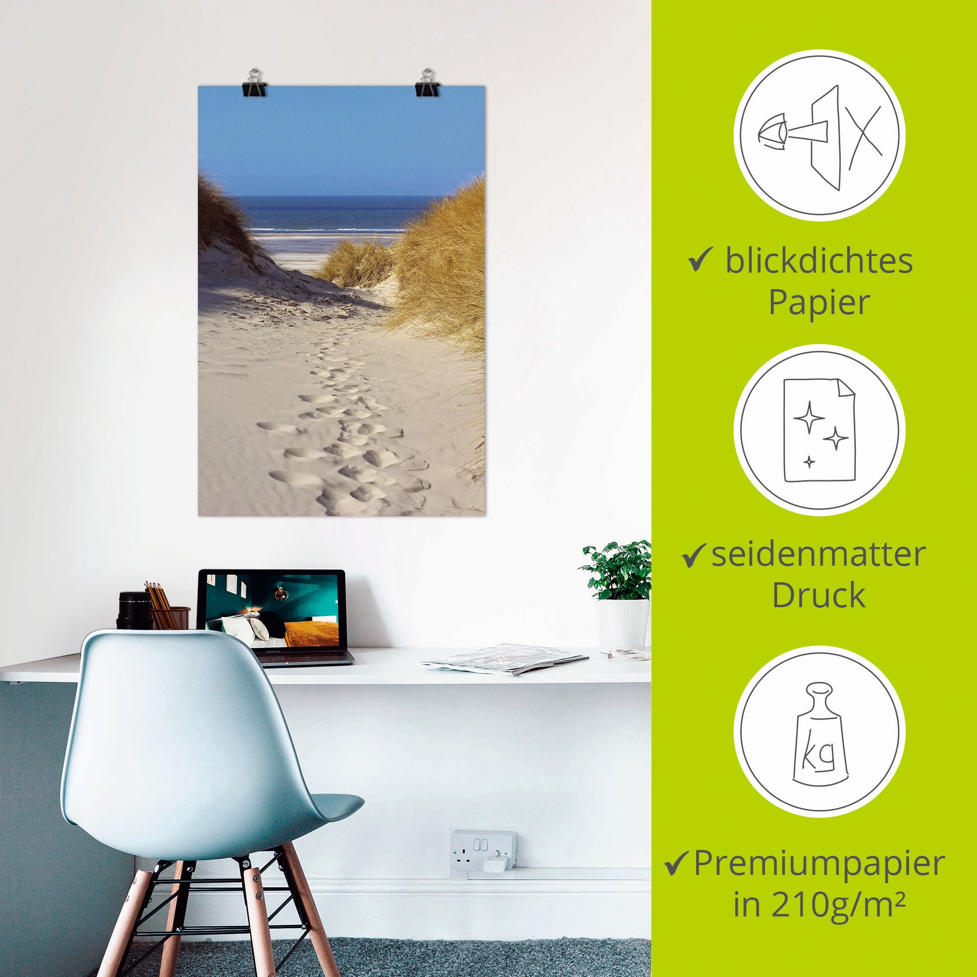 Artland Poster »Weg zum Strand II«, Strand, (1 St.)