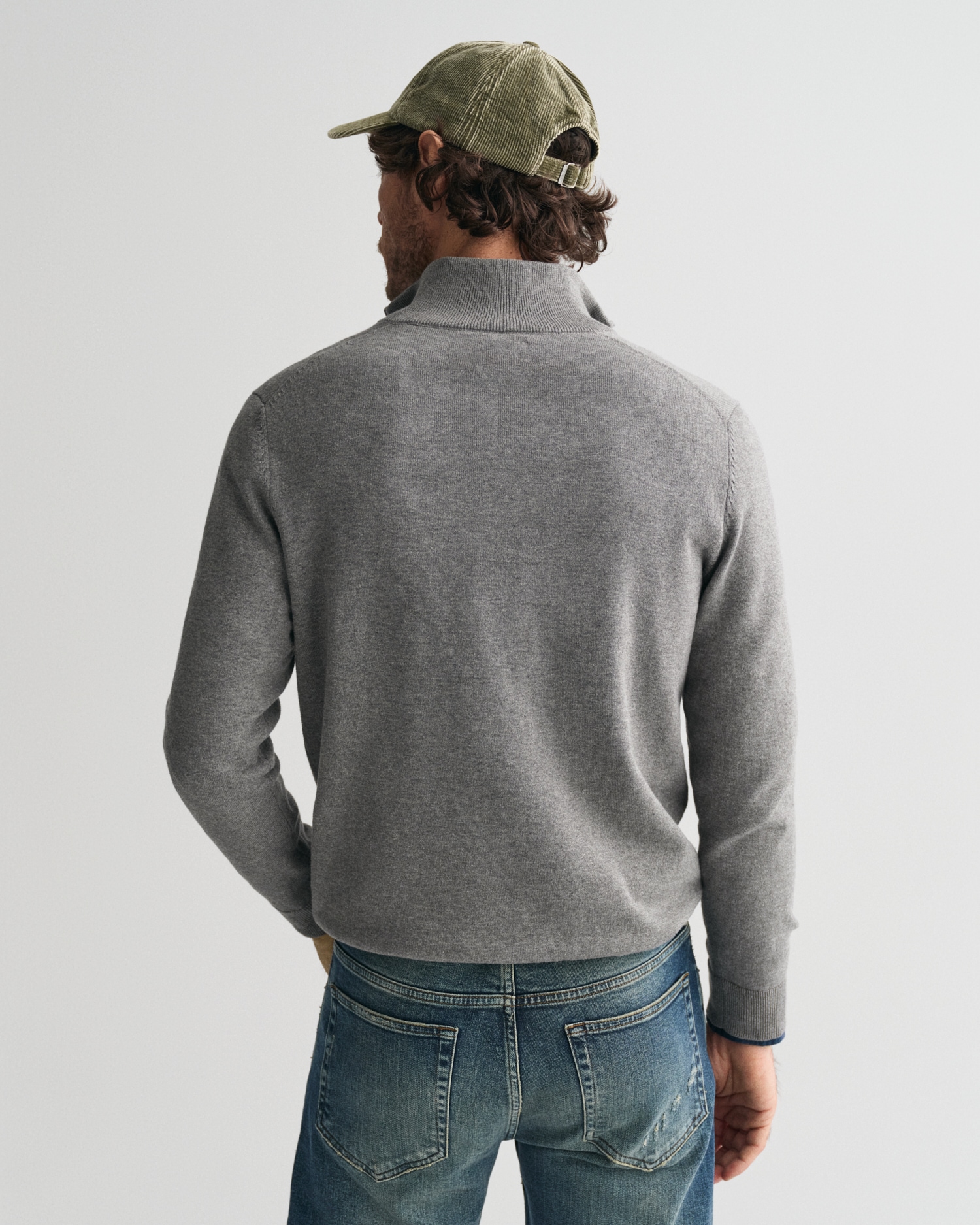 Gant Troyer »CLASSIC COTTON HALF ZIP«, mit gerippten Details