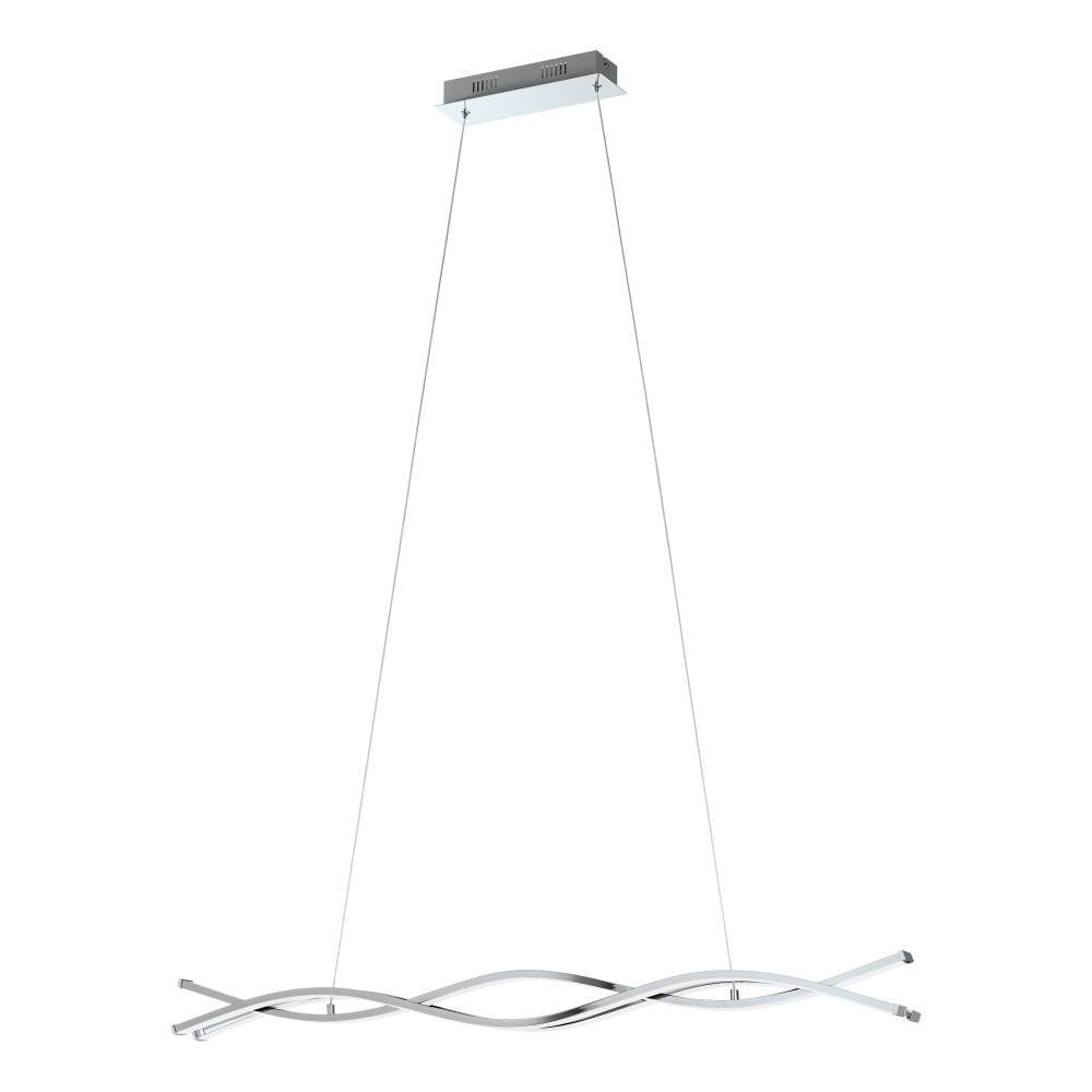 EGLO Hängeleuchte »LASANA 2 Hängelampe, chrom, weiß, Pendelleuchte, 3-flammig, modern«, 3 flammig, Leuchtmittel LED-Board | LED fest integriert, Wohnzimmer, Esszimmer, minimalistisch, geschwungene Bauform, 120x100cm