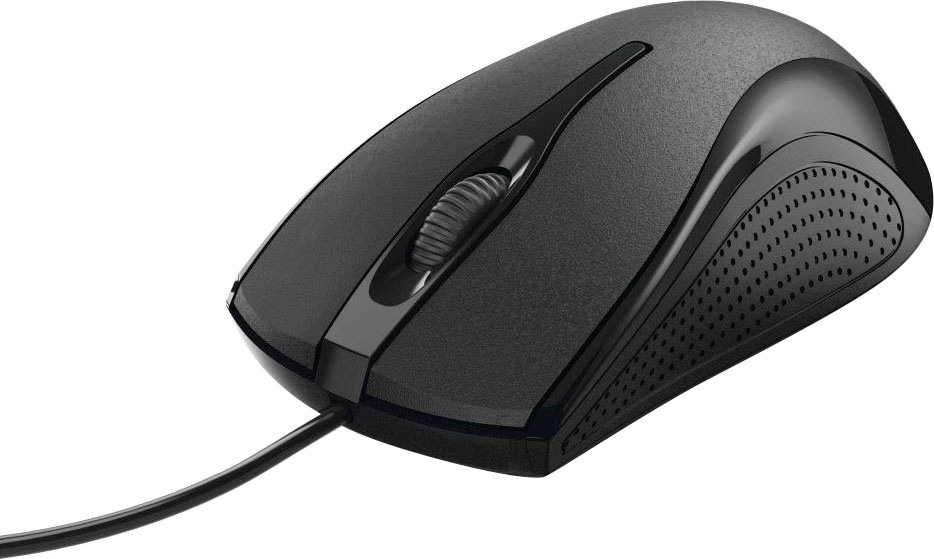 Hama Maus »Computermaus mit Kabel für Rechtshänder und Linkshänder, PC Maus«, kabelgebunden, Farbe Schwarz, 3 Tasten, Optische Office Maus