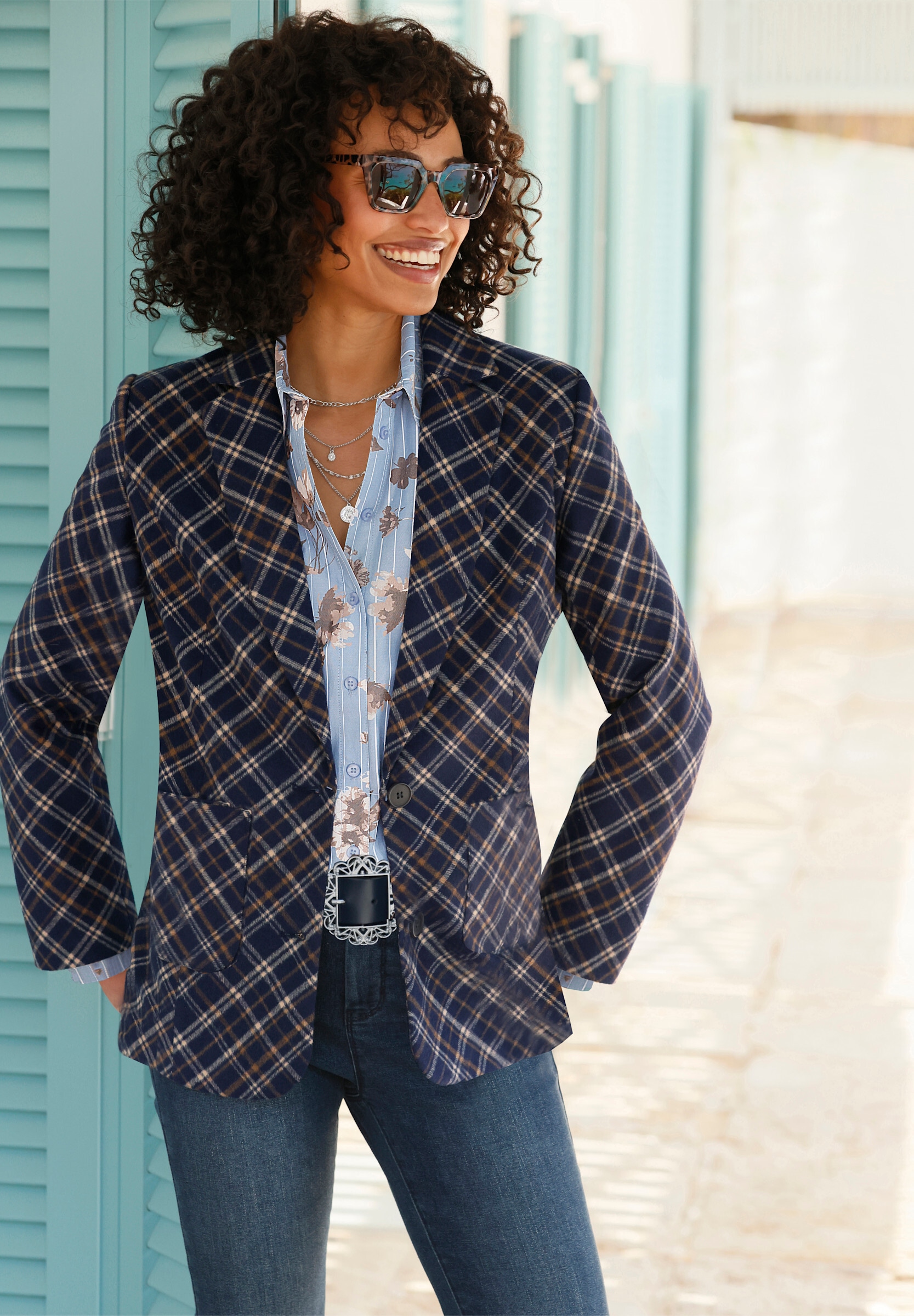 heine Blusenblazer »Blazer Blazer mit Karomuster«