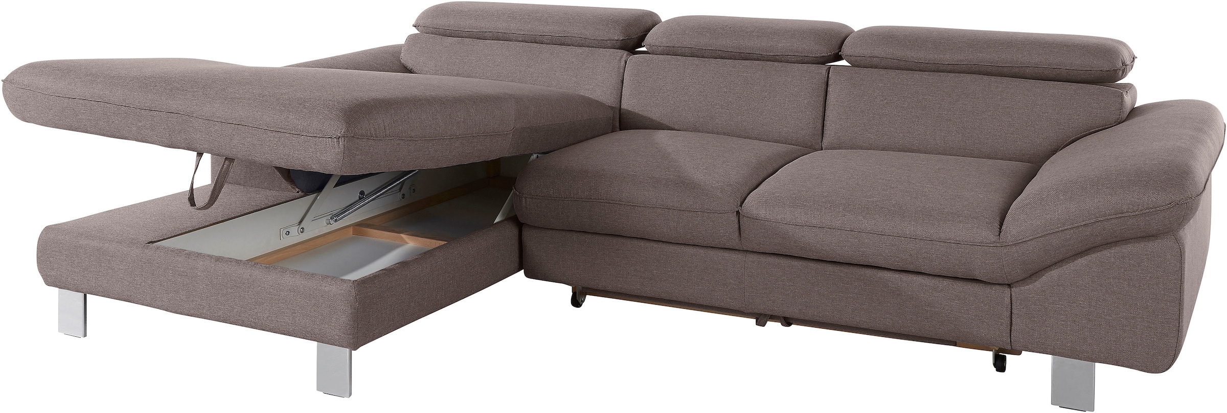 COTTA Ecksofa »Driver L-Form«, mit Kopfteilverstellung, wahlweise mit Bettfunktion & Bettkasten