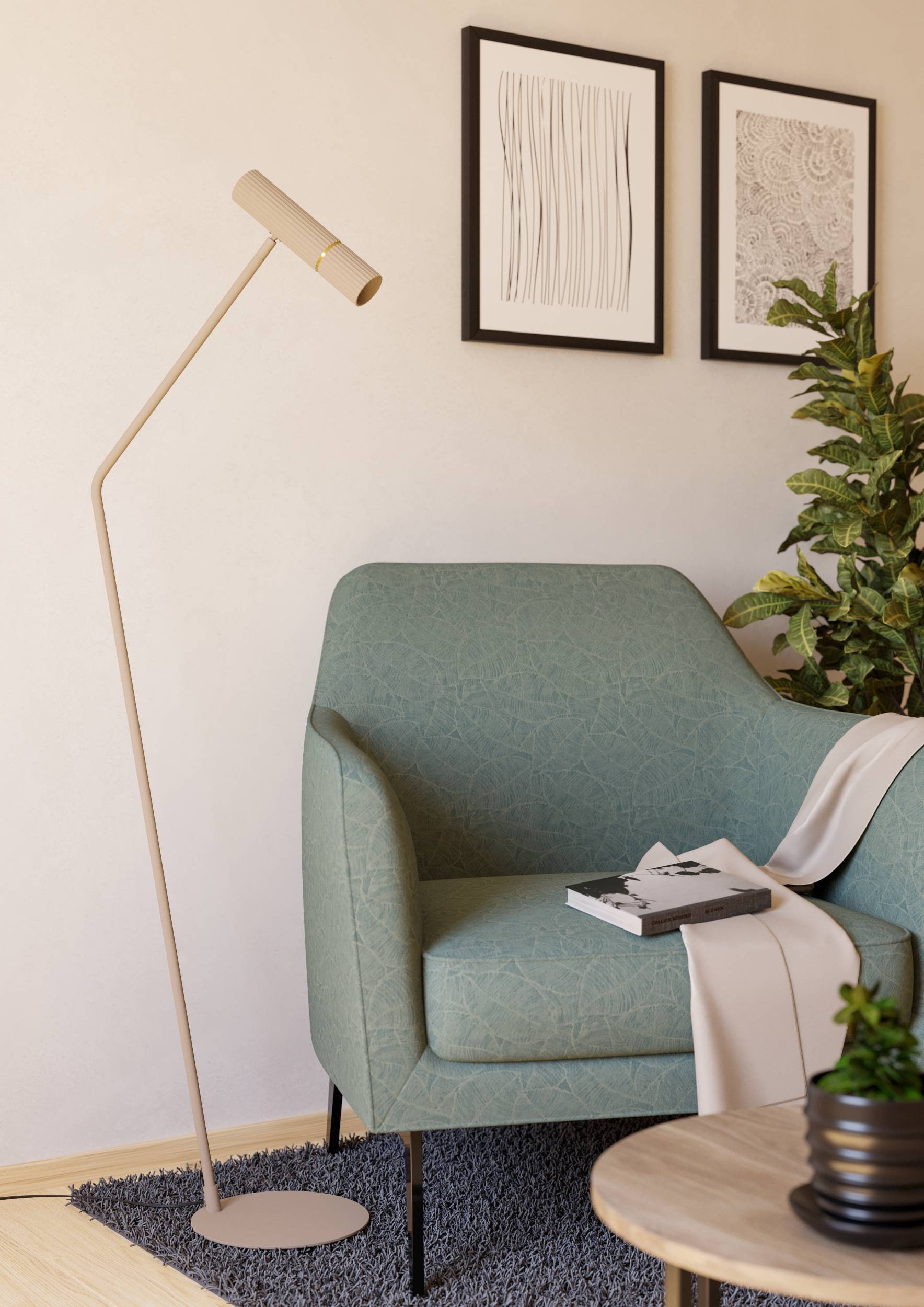 EGLO Stehlampe »Caminia LED Stehlampe, sandfarben und gold, GU10, Eck Standleuchte,« GU10 1 Stk. Stehleuchte - L40,5 x B27 x H158,5 cm - 1X4,7W inkl.