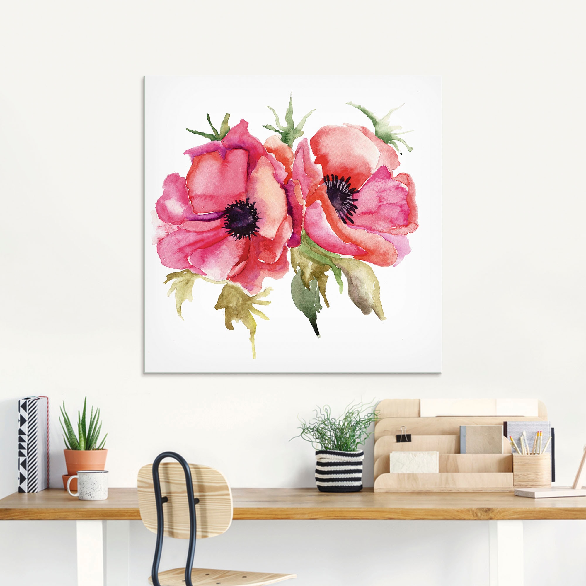 Artland Glasbild »Mohnblumen«, Blumen, (1 St.), in verschiedenen Größen