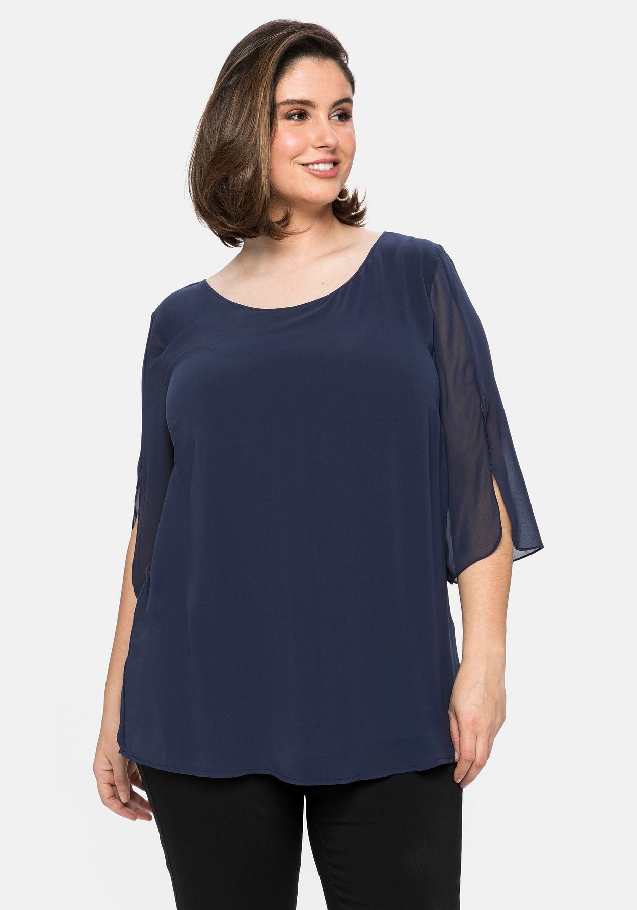 Sheego Tunika »Tunika im Layerlook mit Chiffon«, im Layerlook mit Chiffon